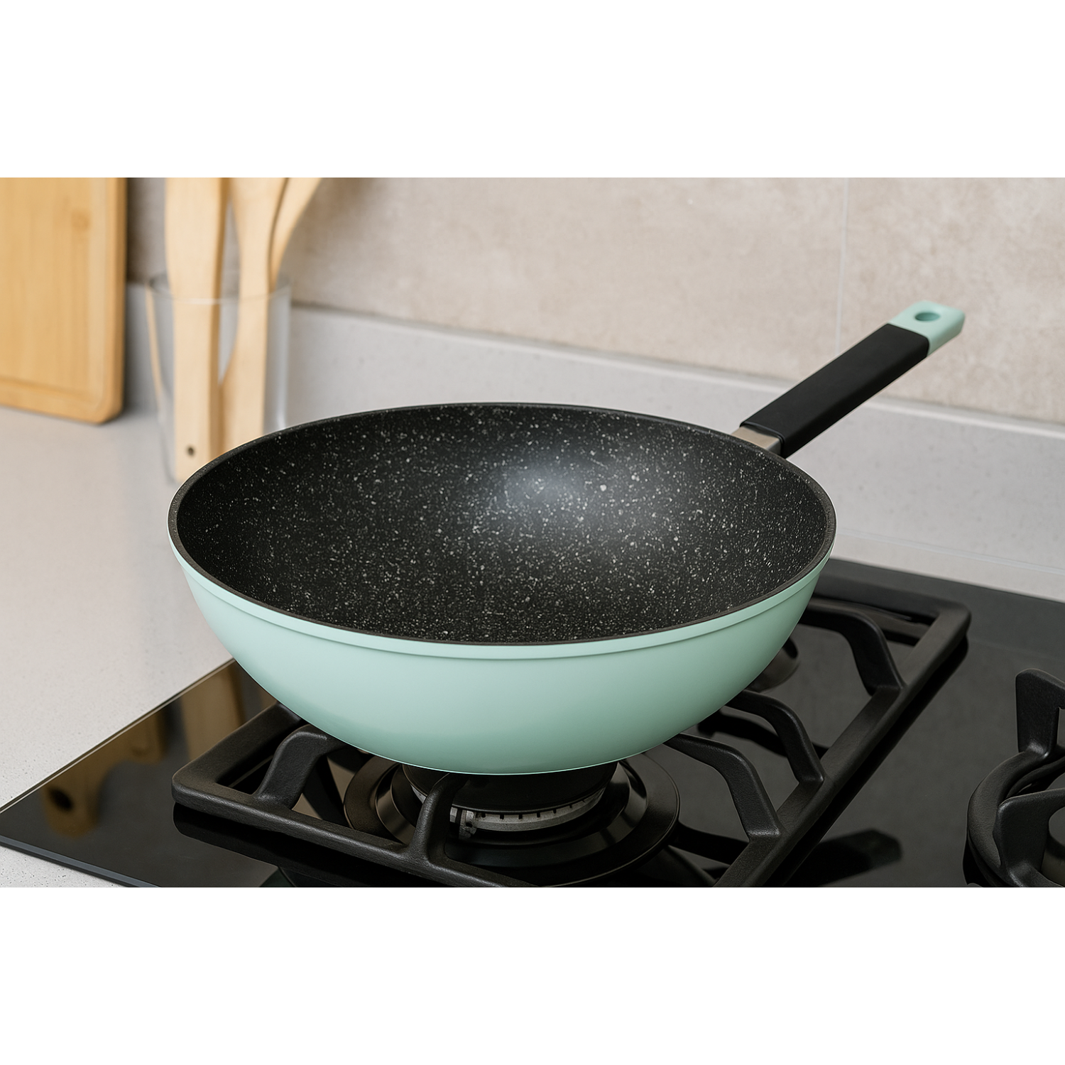 WOK ALUMINIO FORJADO 28CM SOHO MINT-3