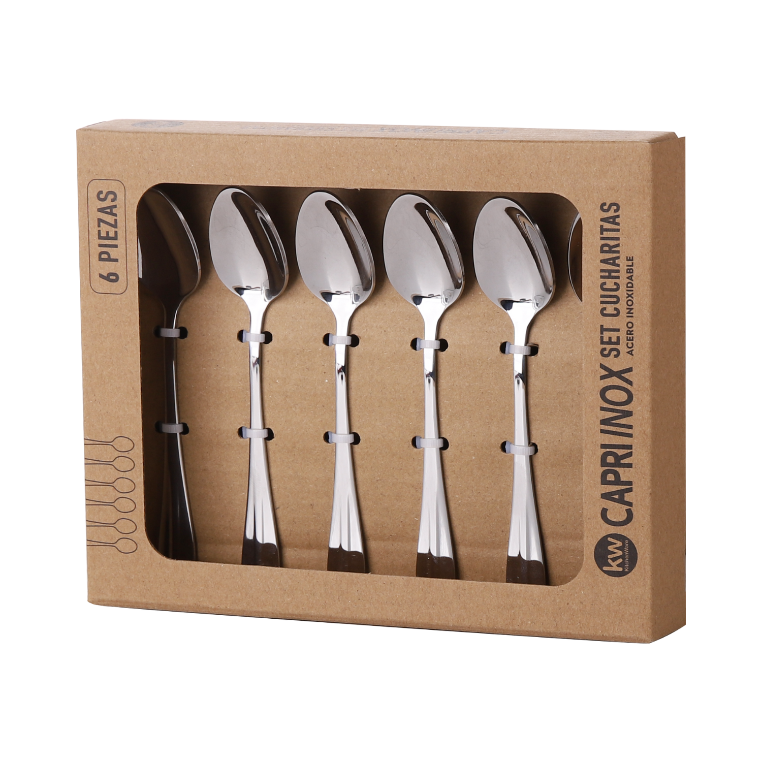 SET DE CUCHARITAS 6 PIEZAS ACERO INOXIDABLE-1