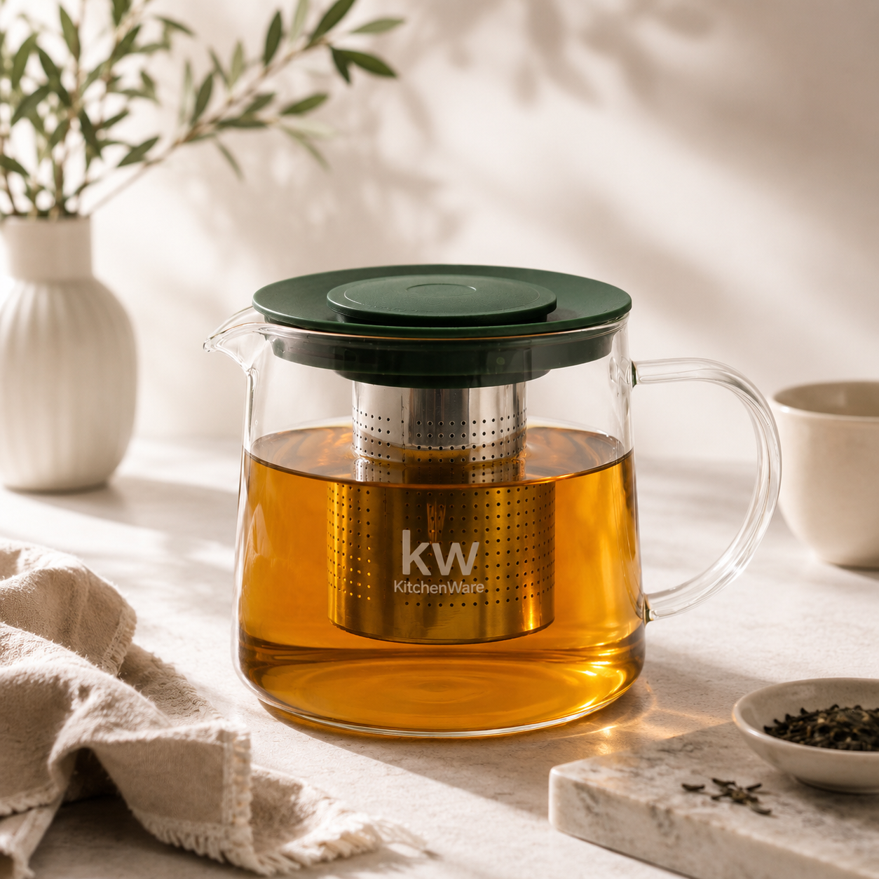 TETERA VIDRIO BOROSILICATO CON INFUSOR 1 LT VERDE-1