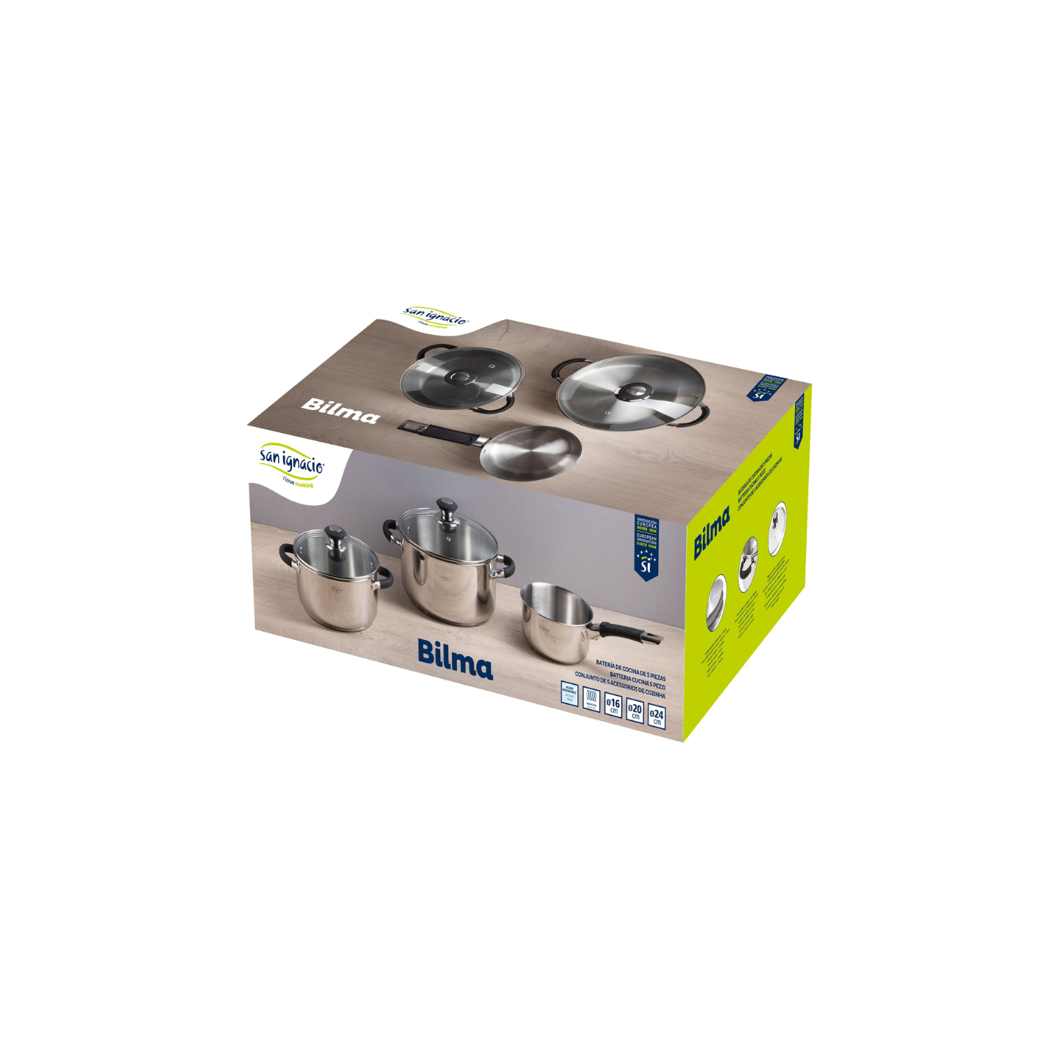 BATERIA 5 PIEZAS ACERO INOXIDABLE BILMA-4