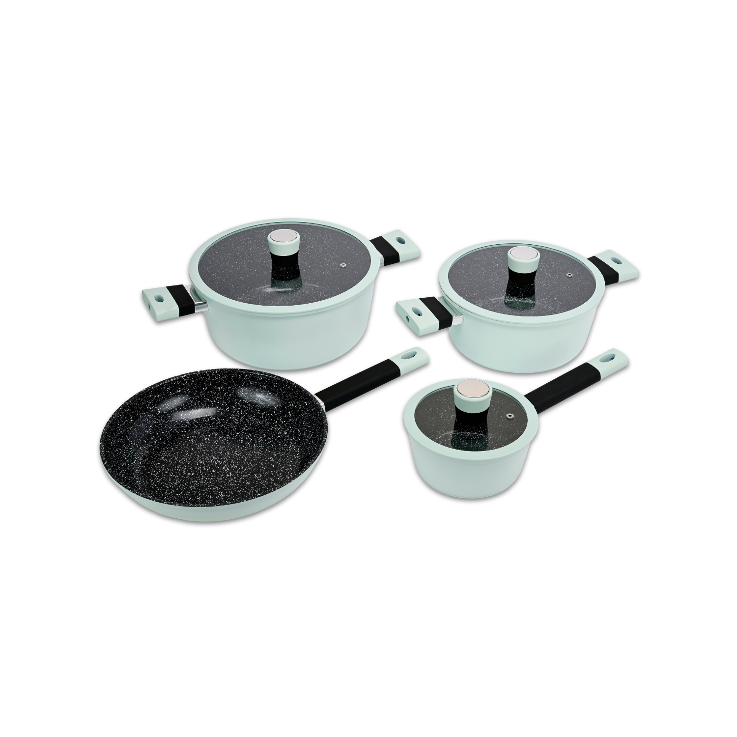 BATERIA DE COCINA 7 PIEZAS SOHO MINT ALUMINIO FORJADO-5