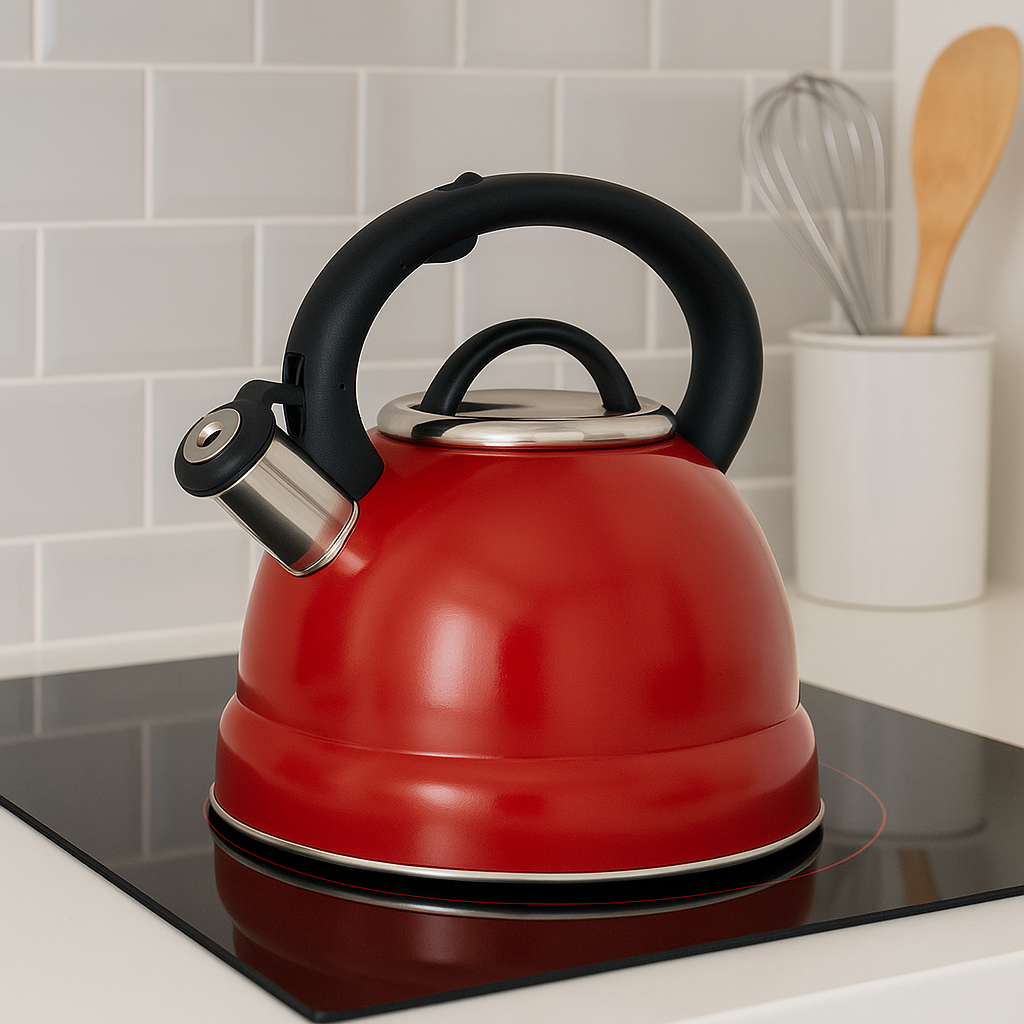 TETERA DE ACERO INOXIDABLE VIENA ROJA 3LT-1