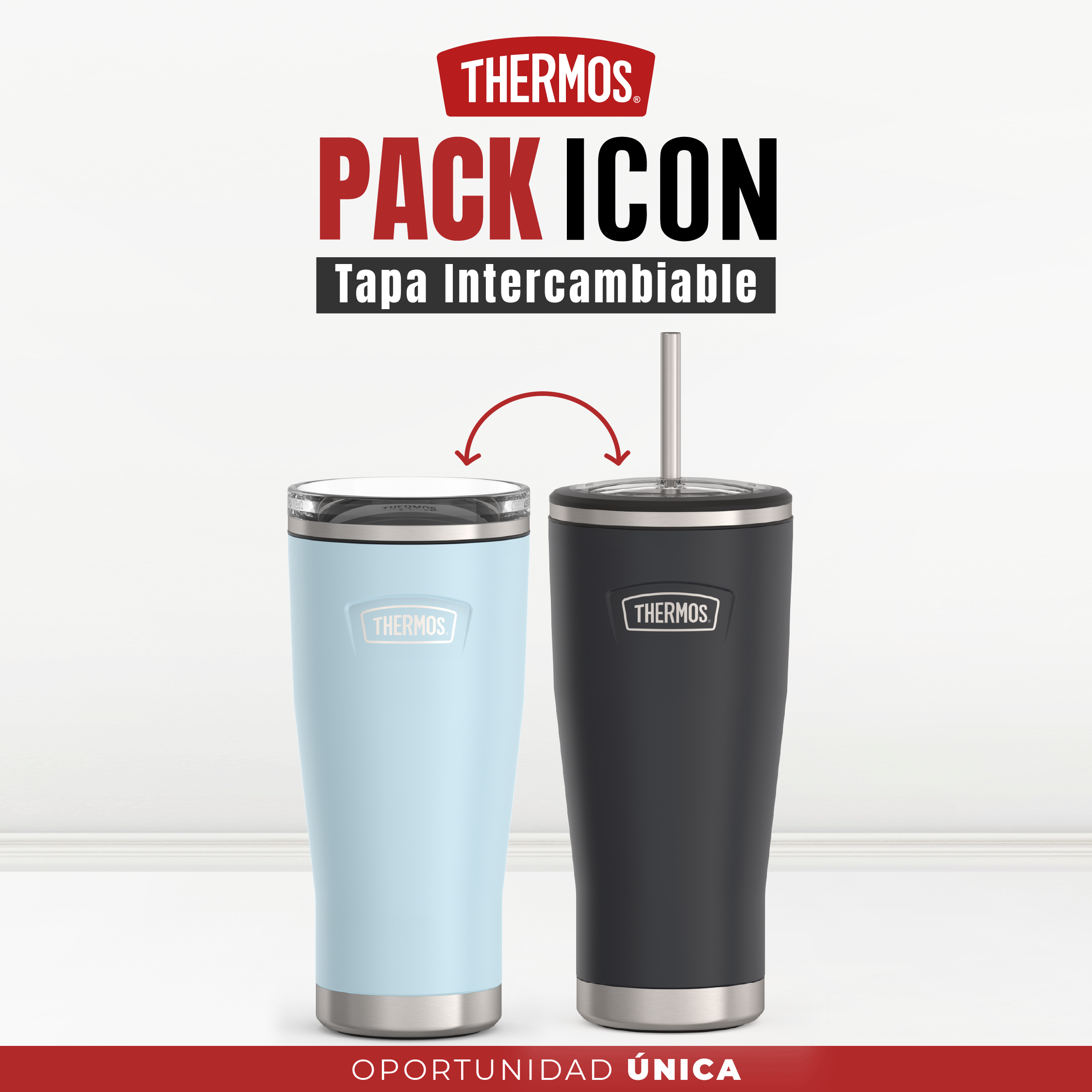 SET VASO GLACIER Y MUG GRAFITO ICON ACERO INOX 710ML-0