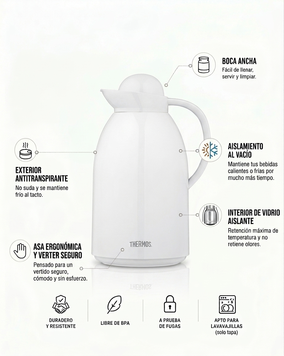 JARRA DE VIDRIO BLANCA 1 L - THERMOS-1
