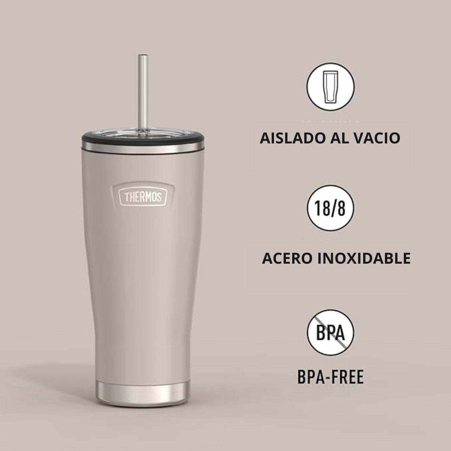 TERMO MUG ICON ACERO CON BOMBILLA 710ML BEIGE-1
