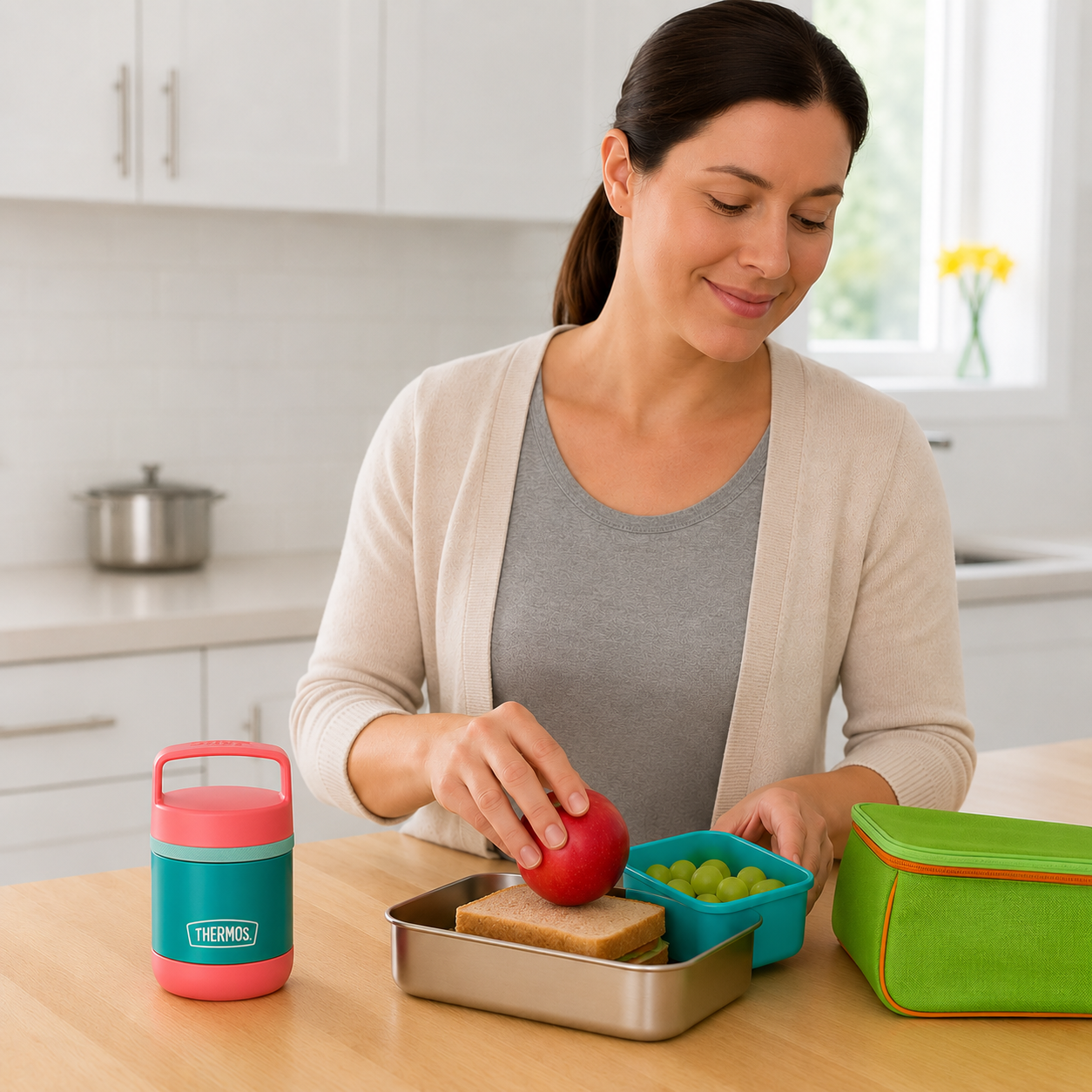 TERMO COMIDA FUN ACERO INOX  290ML CARRY TURQUESA-2