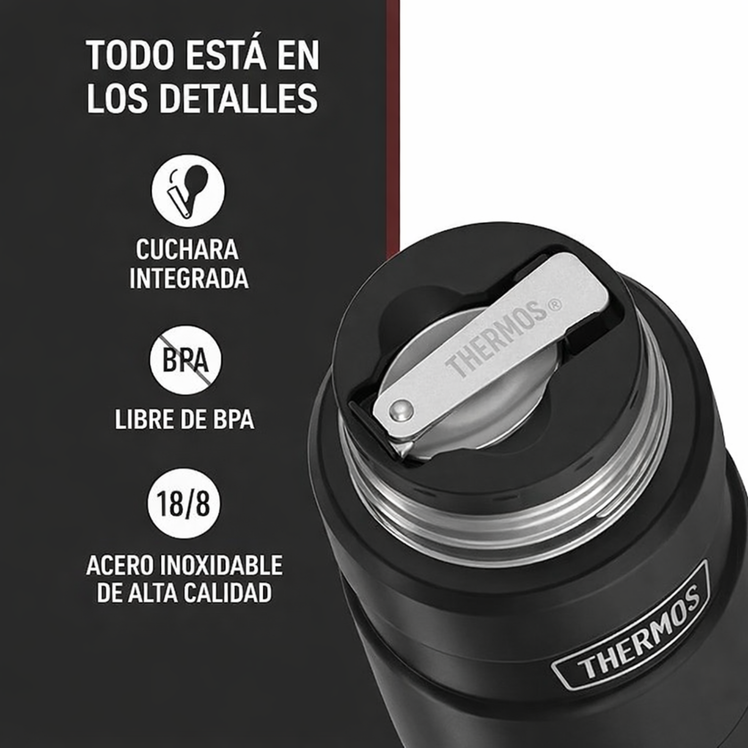 TERMO COMIDA 710ML KING ACERO INOX NEGRO-2