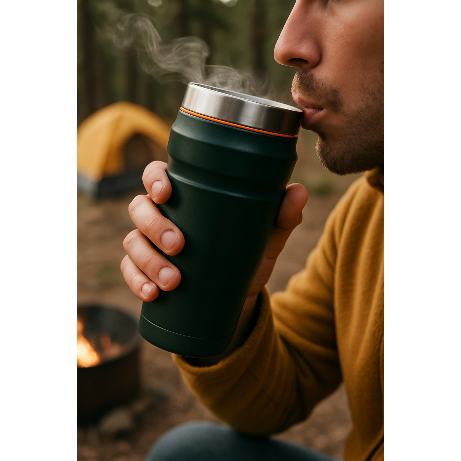 TERMO MUG ACERO INOX KING 470ML MATT GREEN-2