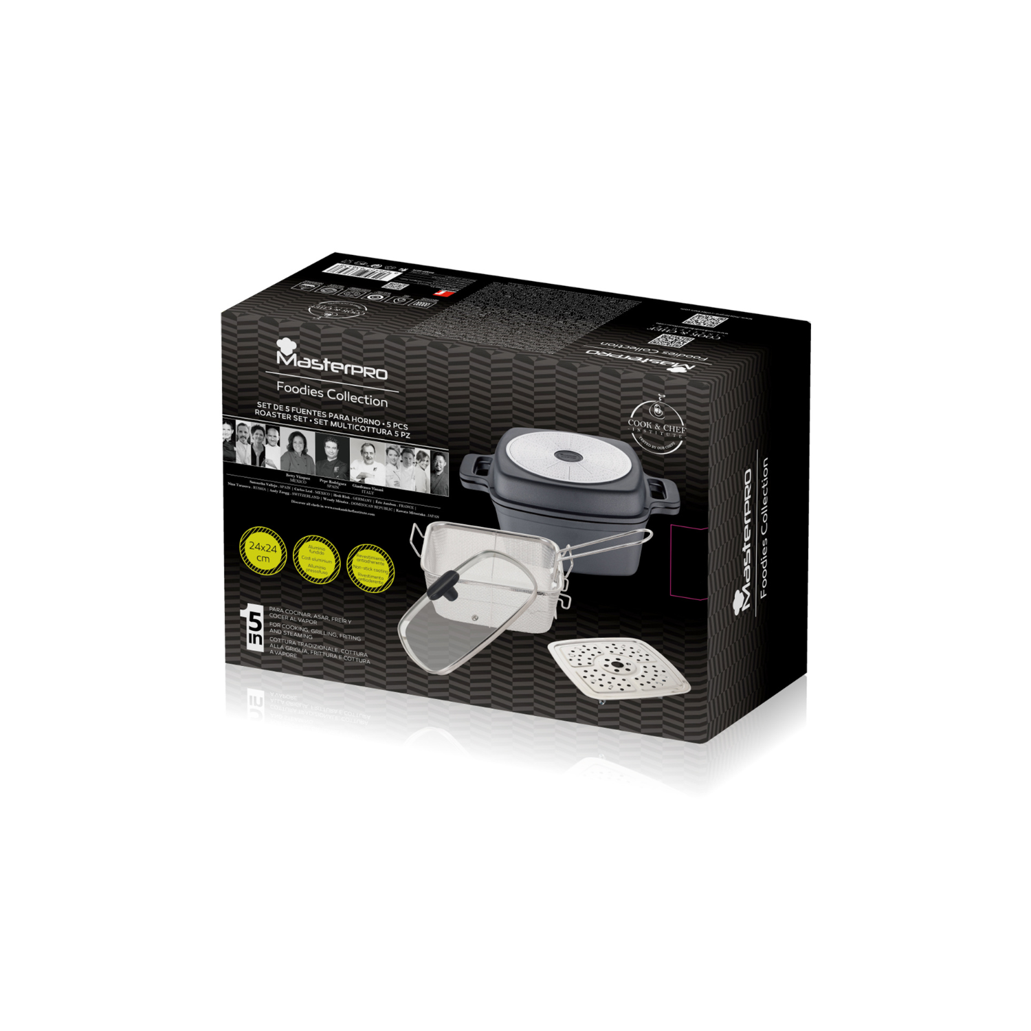 SARTEN CUADRADO ALUMINIO FUNDIDO FOODIES 5 EN 1-5