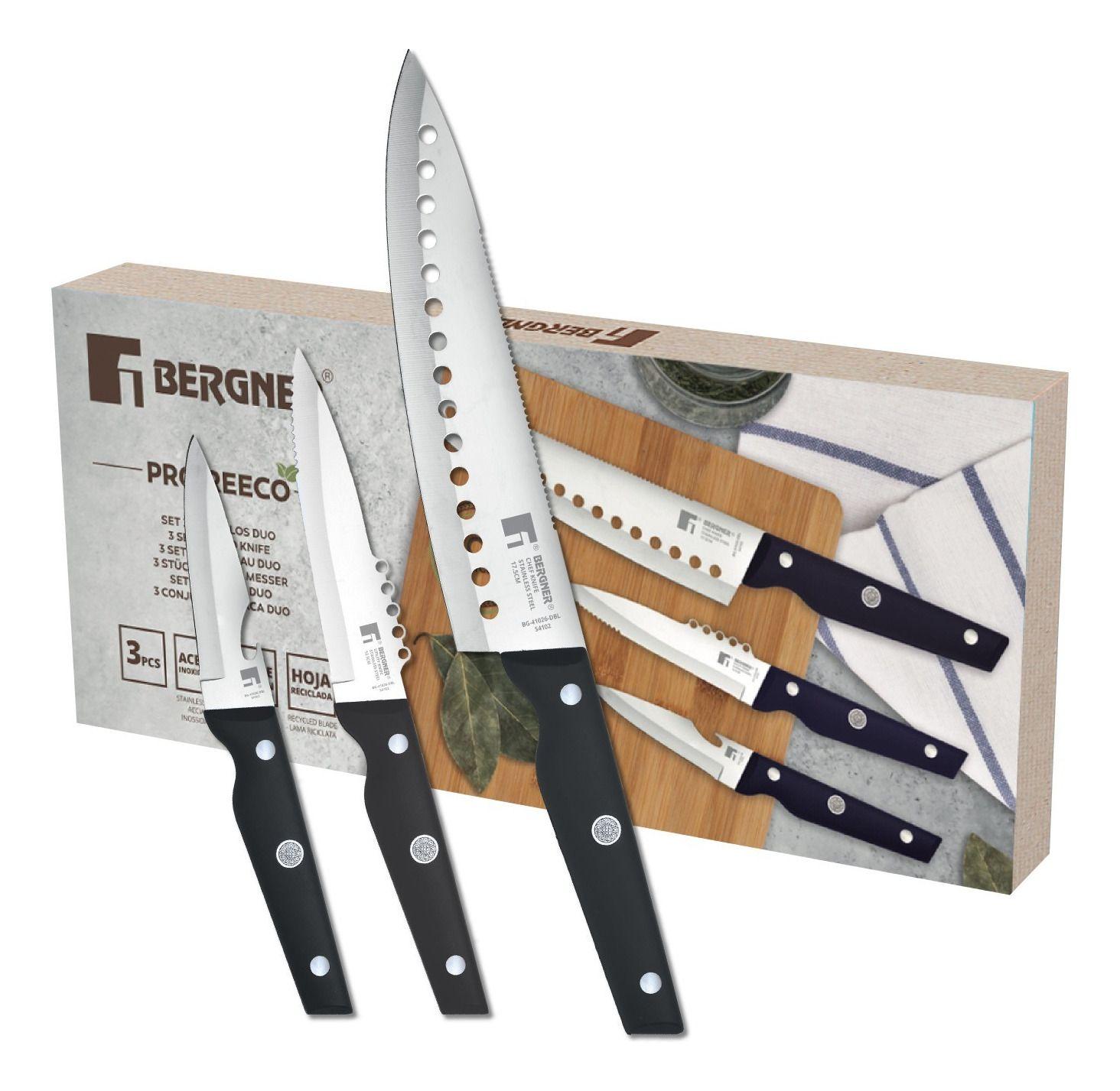 SET 3 CUCHILLOS ACERO INOXIDABLE REECO-1