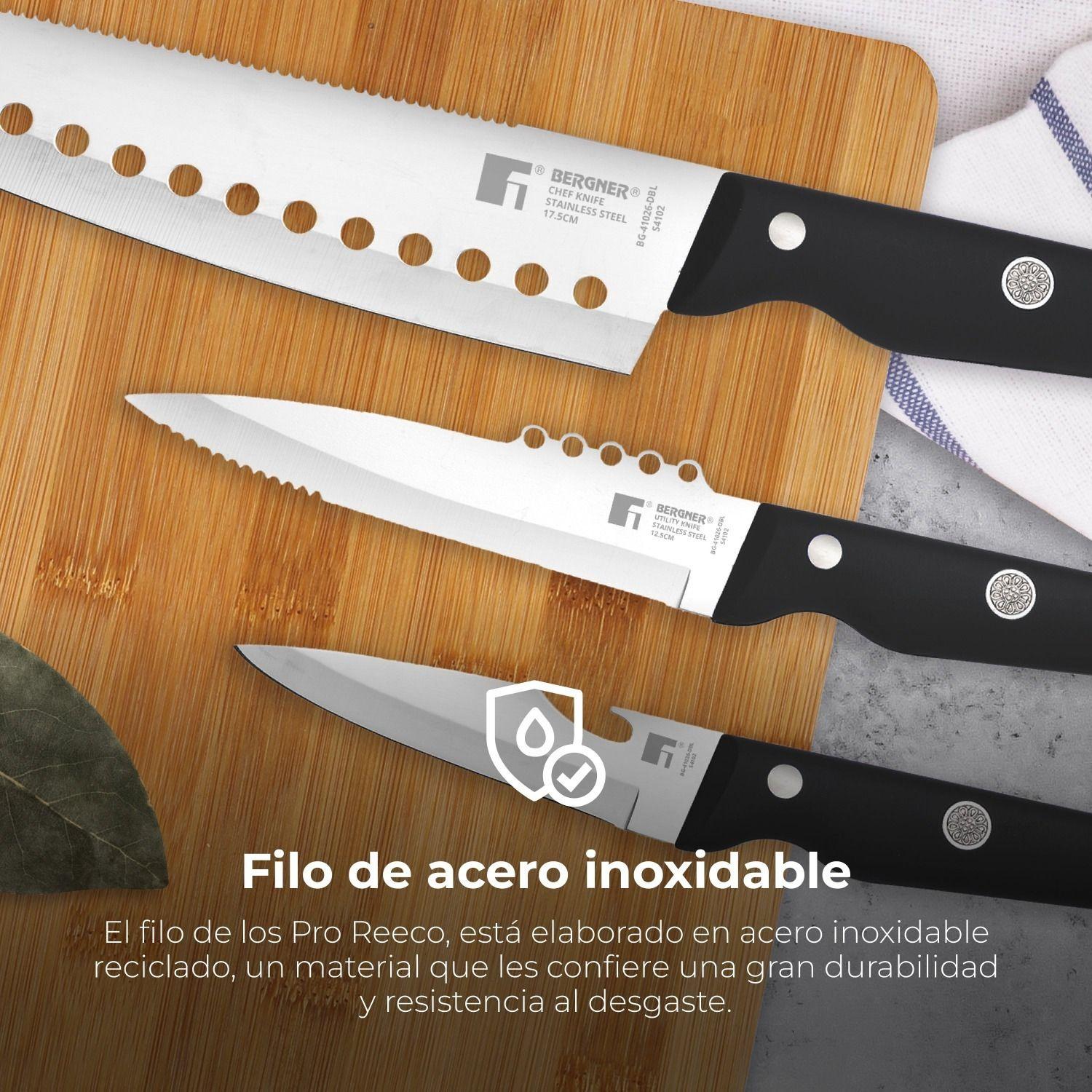 SET 3 CUCHILLOS ACERO INOXIDABLE REECO-7