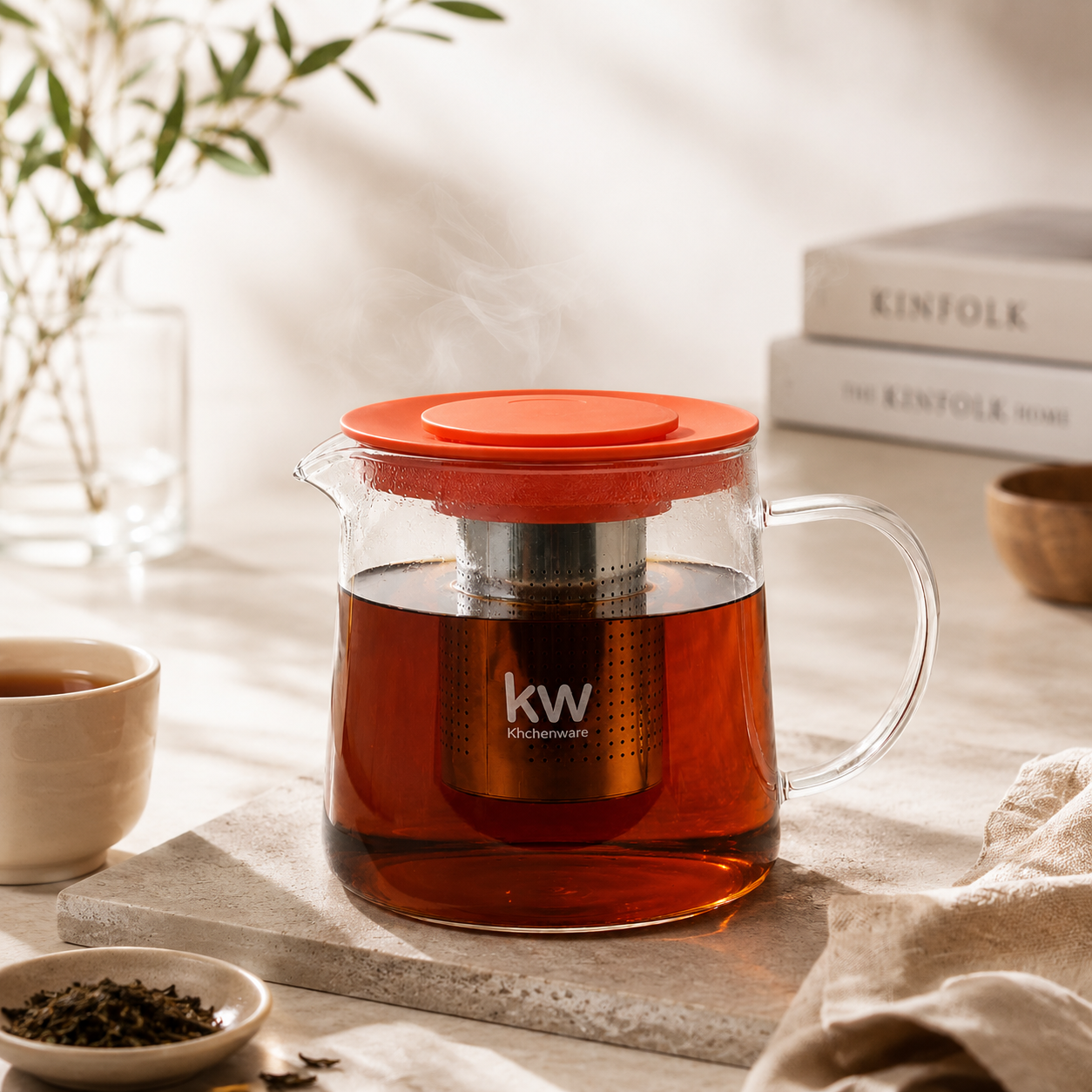TETERA VIDRIO BOROSILICATO CON INFUSOR 1 LT SALMON-1