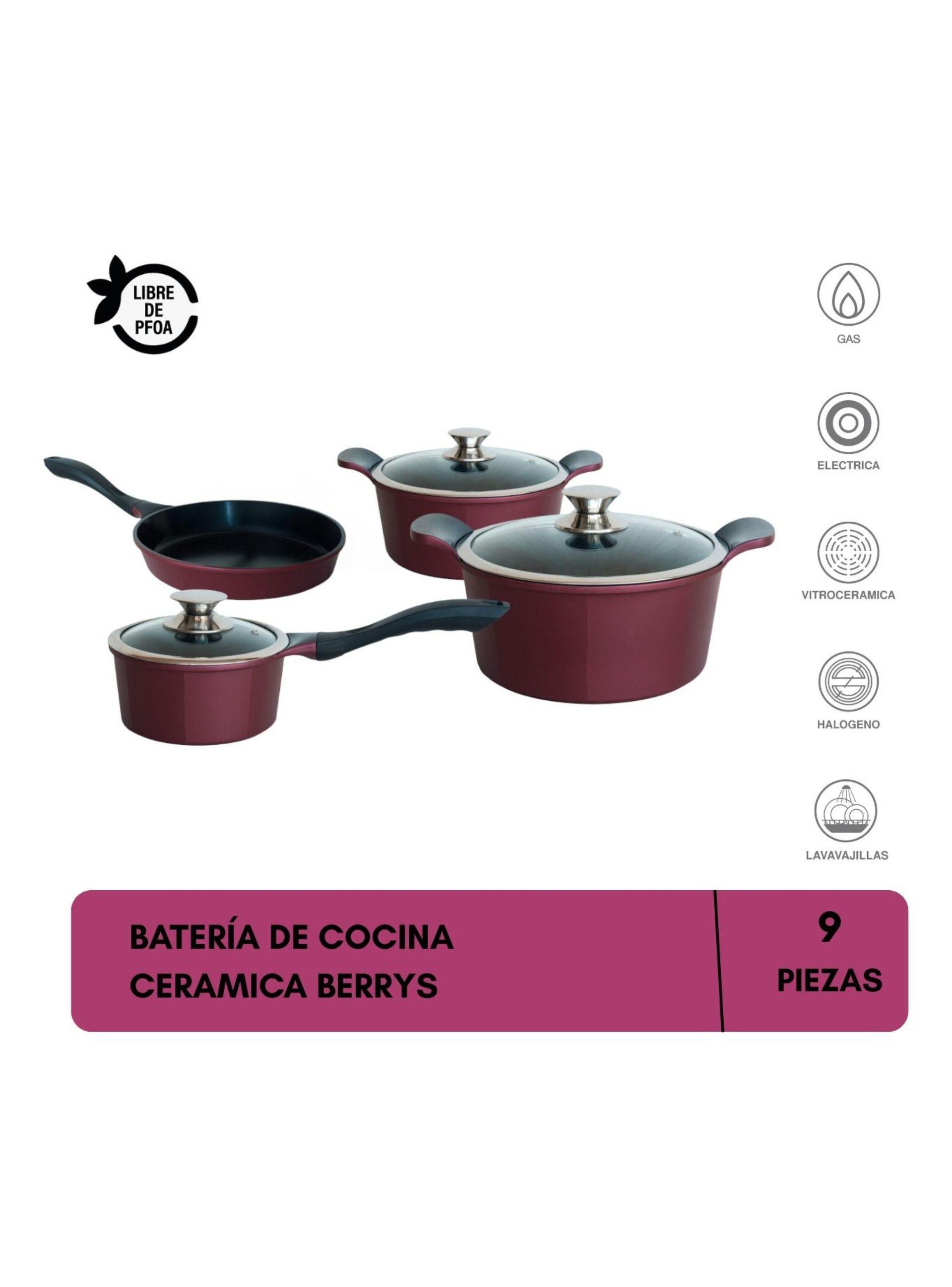 BATERIA DE COCINA 9 PIEZAS BERRIES ALUMINIO FUNDIDO-1