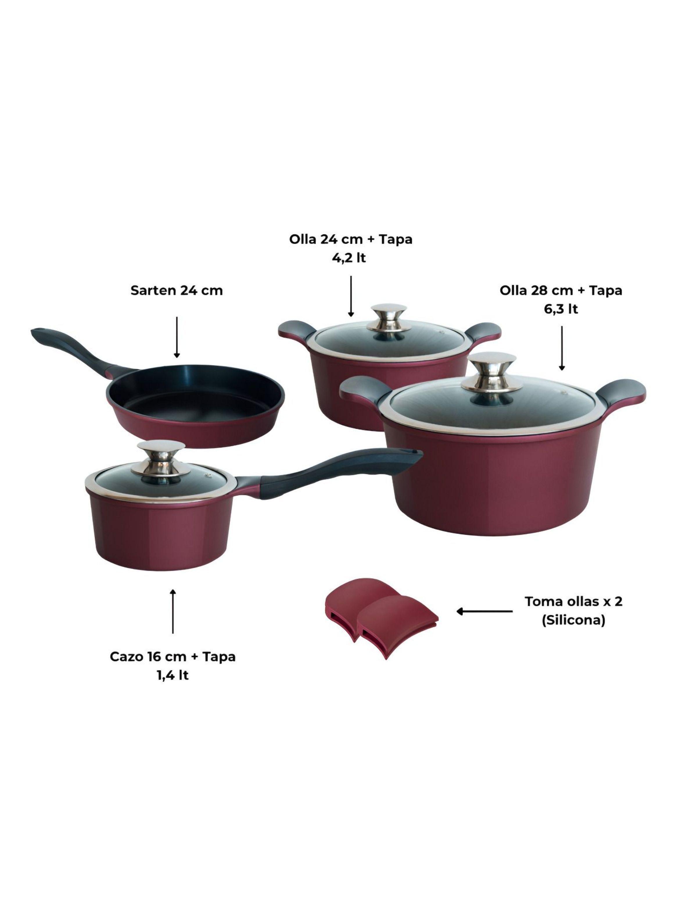 BATERIA DE COCINA 9 PIEZAS BERRIES ALUMINIO FUNDIDO-2