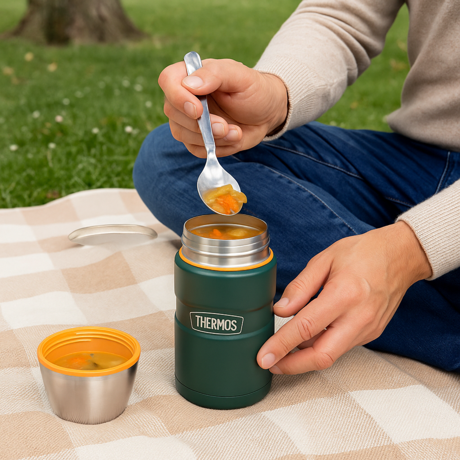 TERMO COMIDA ACERO INOX KING 710ML MATT GREEN-4