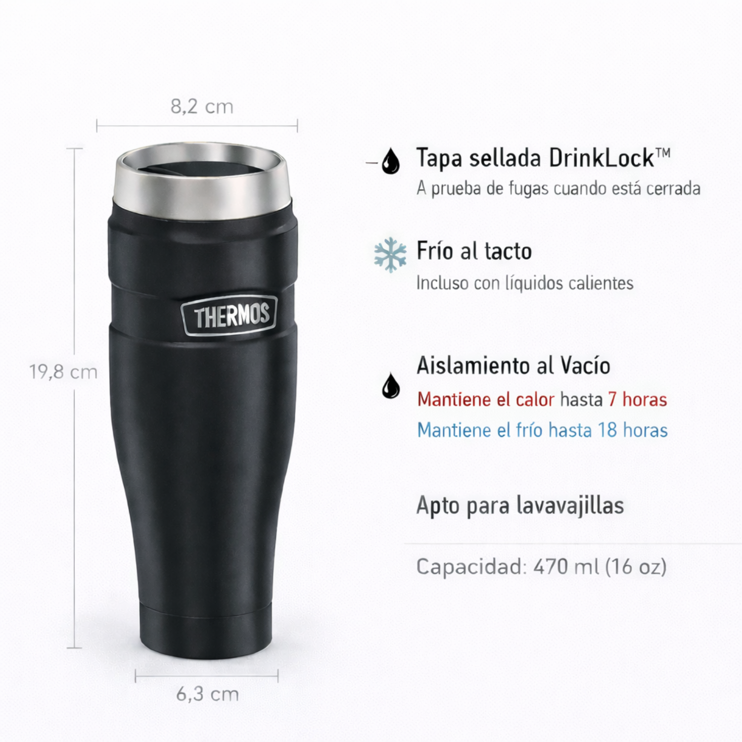 TERMO MUG ACERO INOXIDABLE 470ML KING NEGRO-1