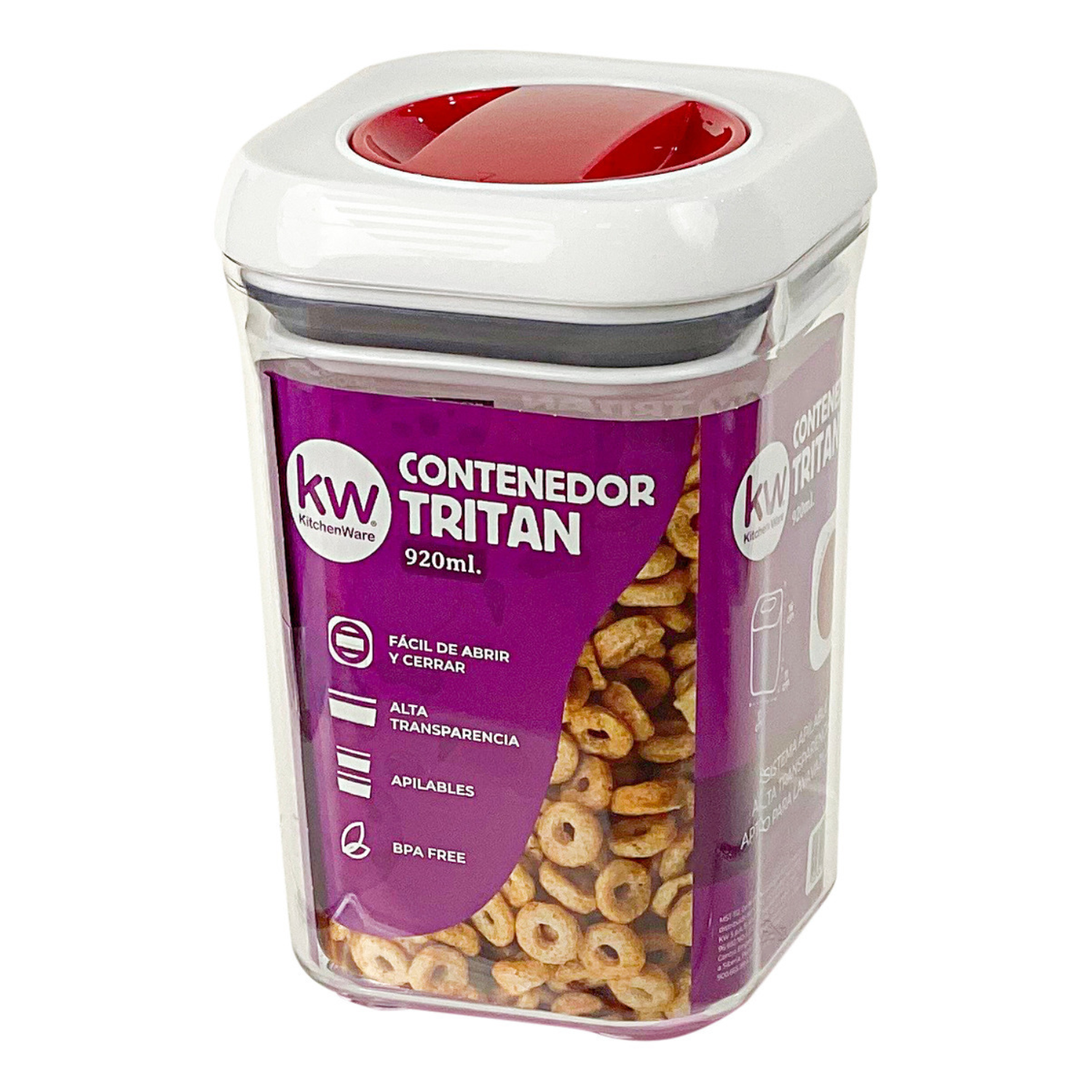 CONTENEDOR HERMÉTICO CUADRADO 920ML-0