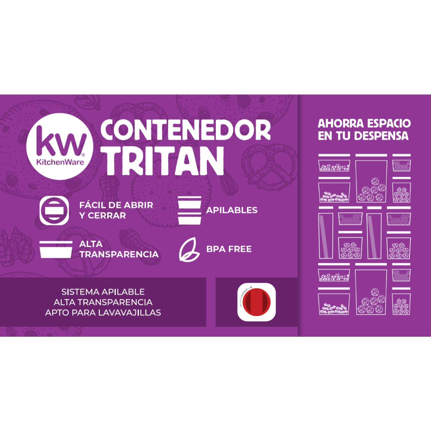 CONTENEDOR HERMÉTICO CUADRADO 920ML-1