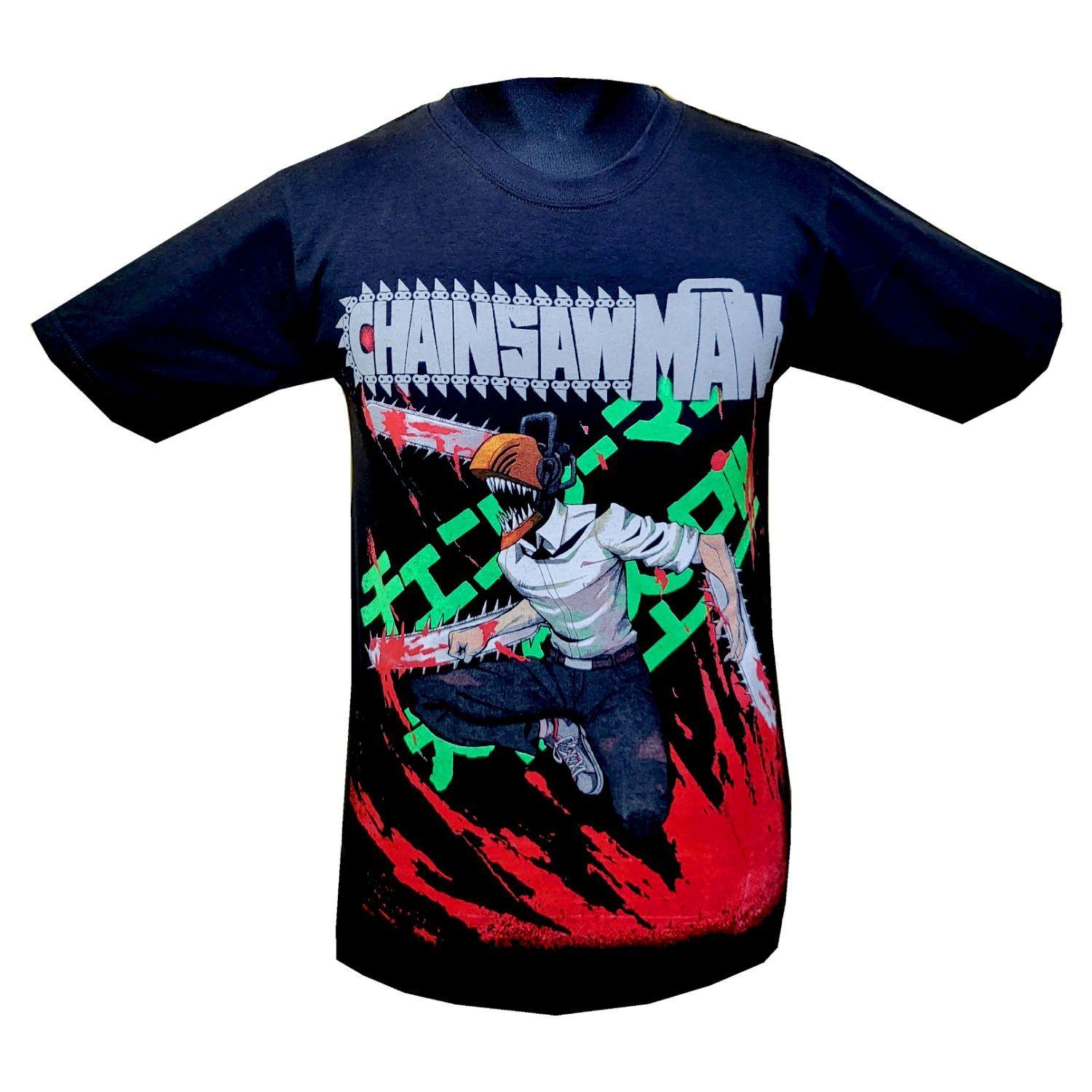 Polera Chainsaw Man Red Doble Estampado-0