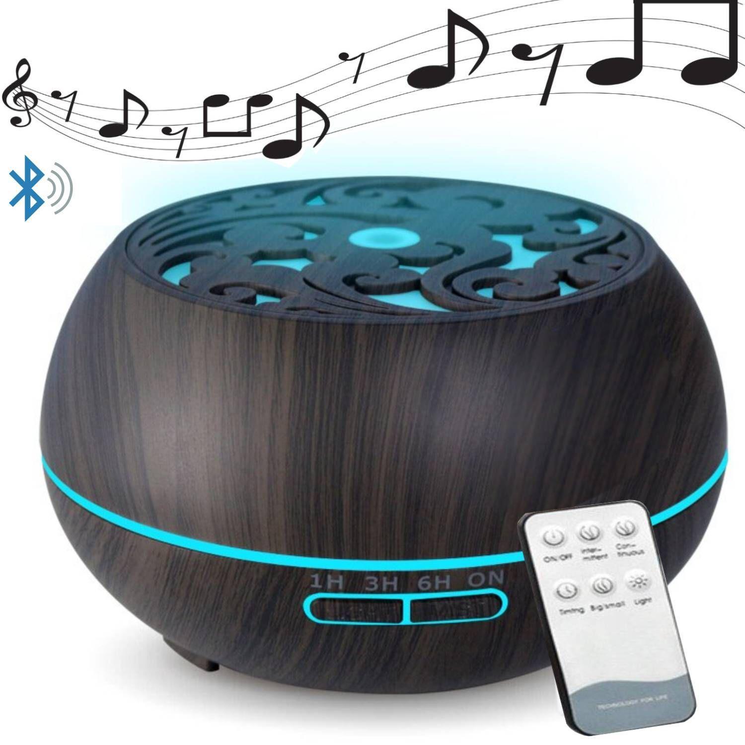Humidificador Difusor Parlante Bluetooth y Control Remoto Dark-0