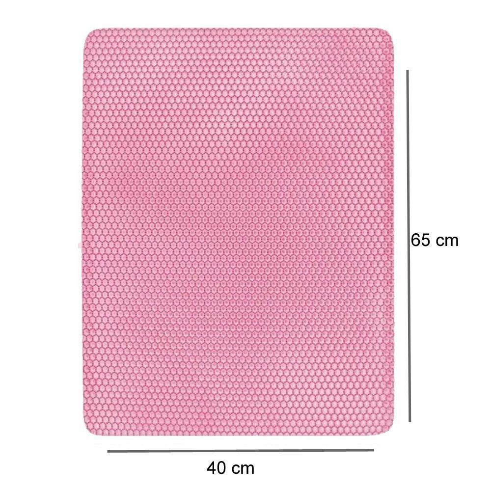 Alfombra Impermeable Salida Arenero Gato 45x65cm - Rosado-4