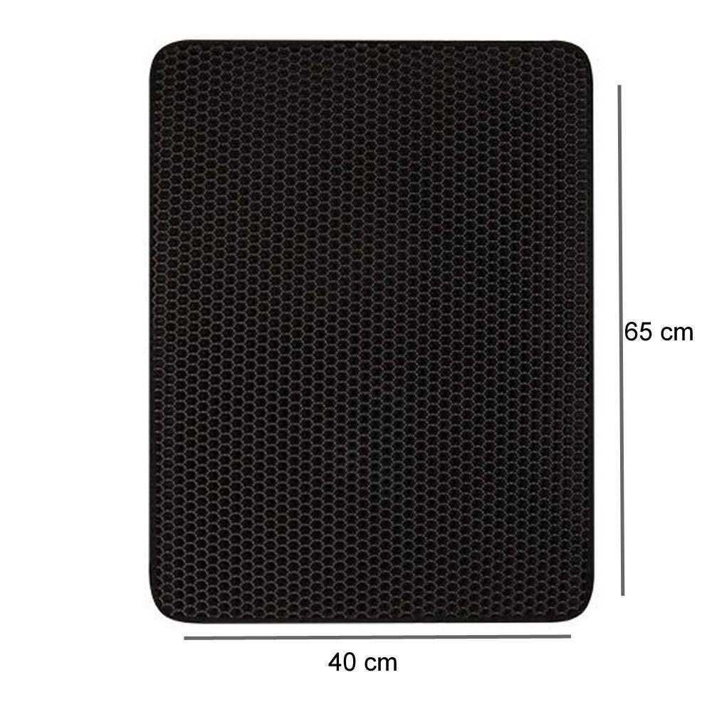 Alfombra Impermeable Salida Arenero Gato 45x65cm - Negro-3
