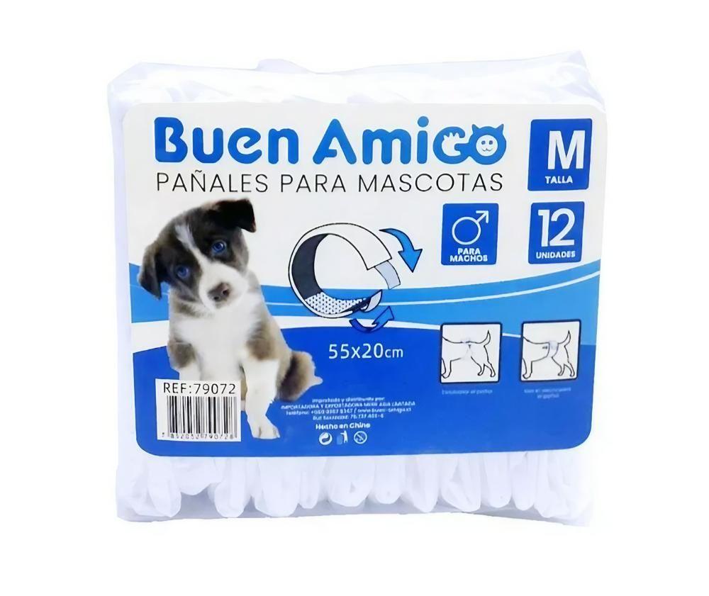 12 Pañales Para Perro Macho M-0