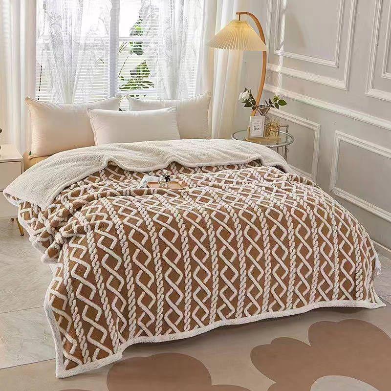 Frazada Sherpa Kakhi 2 plazas-0