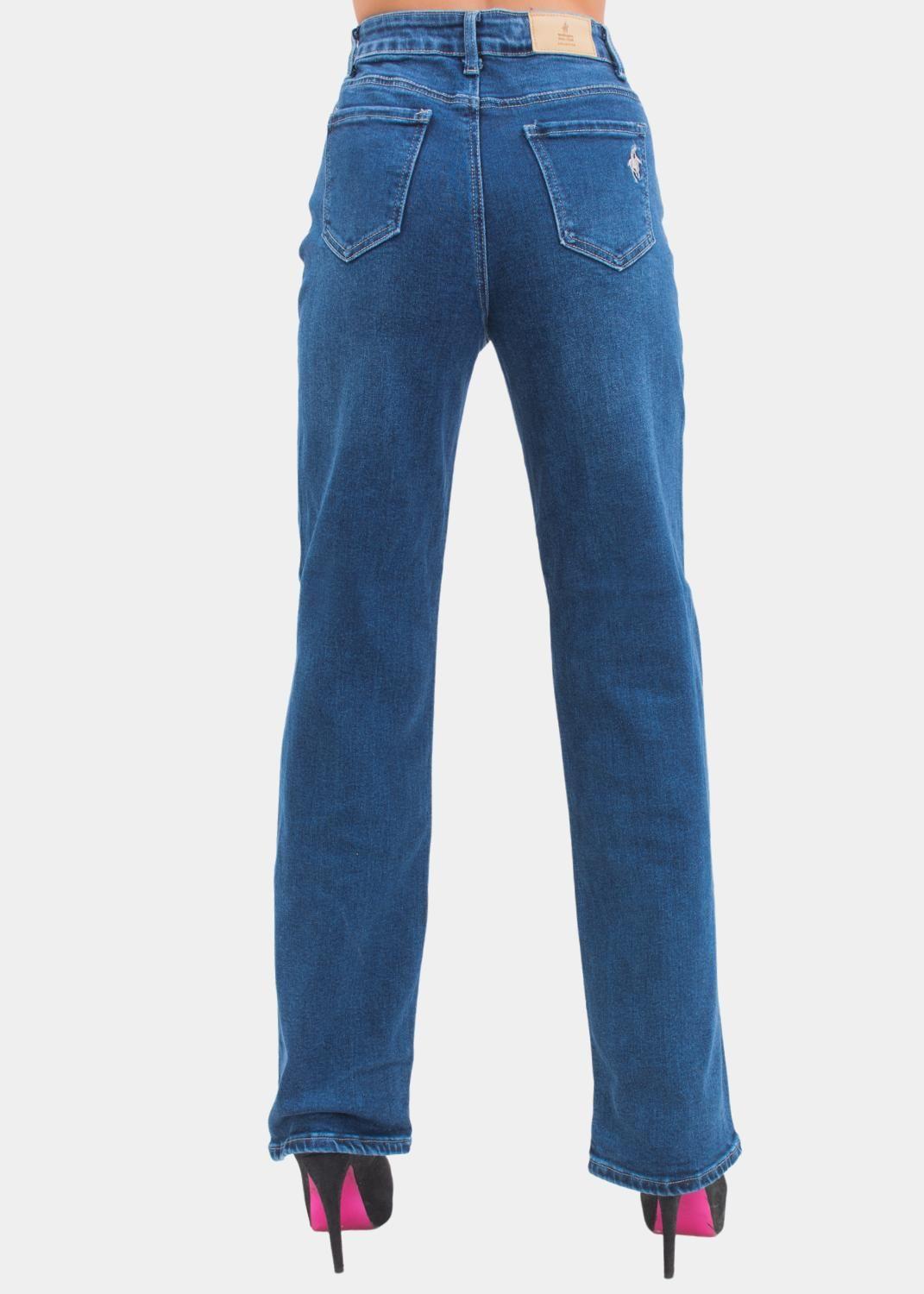 Jeans Straight Azul Elasticado Push Up-2