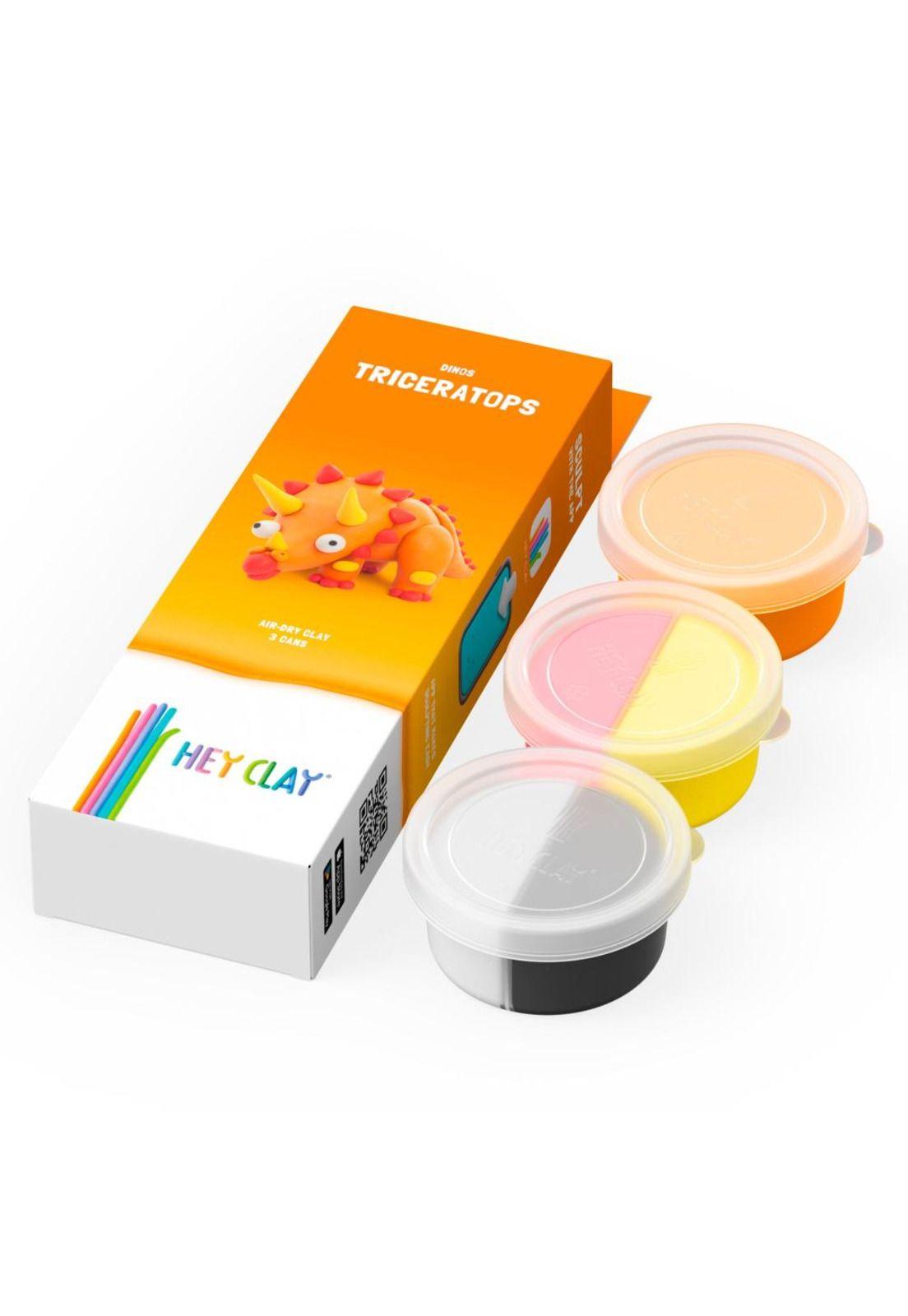 Dinosaurio: Triceratops 3 Potes Hey Clay-1