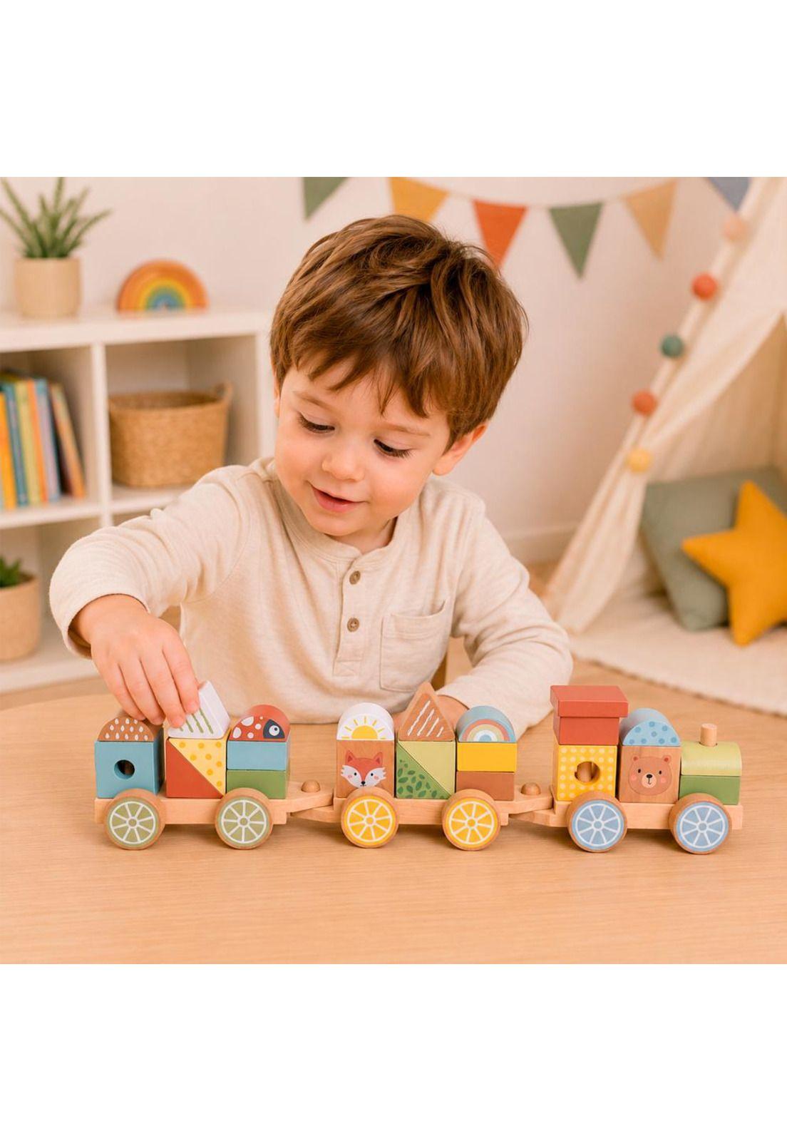 Tren Apilable Animales del  Bosque Tooky Toy-7