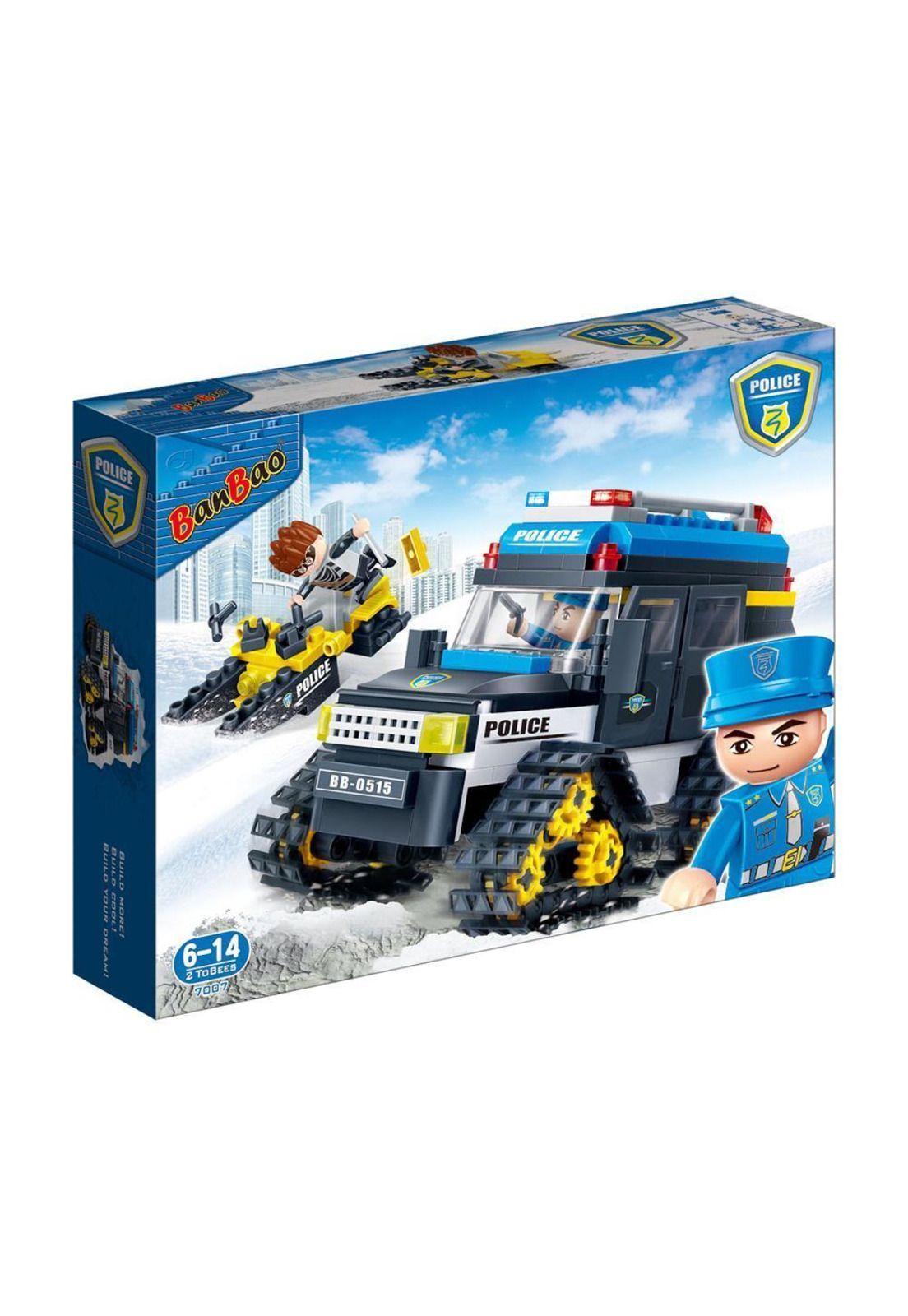 Set Bloques Tractor Policía 7007 Banbao-0