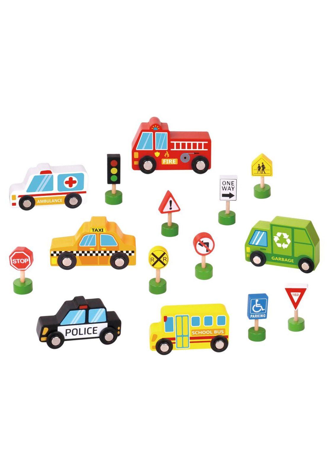 Señales del Transito y Autos de Emergencia Tooky Toy-1
