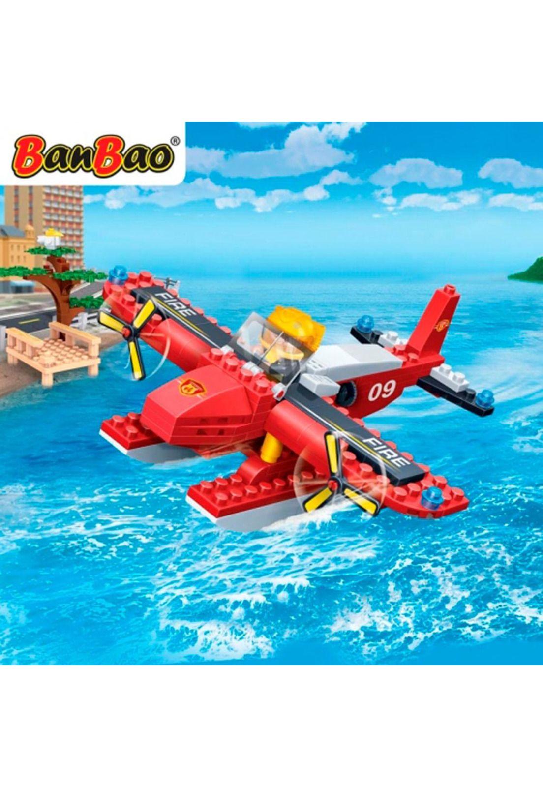 Set Bloques Construcción Avión de Bombero 125 Piezas BanBao-3