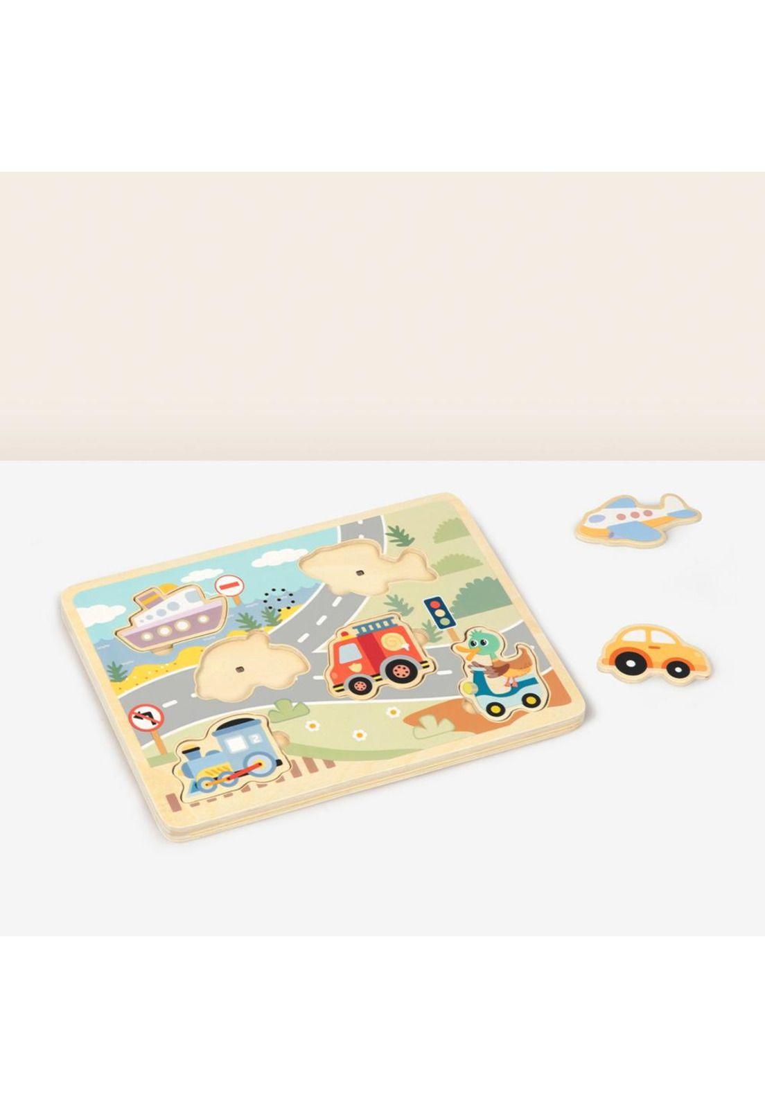 Puzzle de Encaje Transportes con Sonido Tooky Toy-2