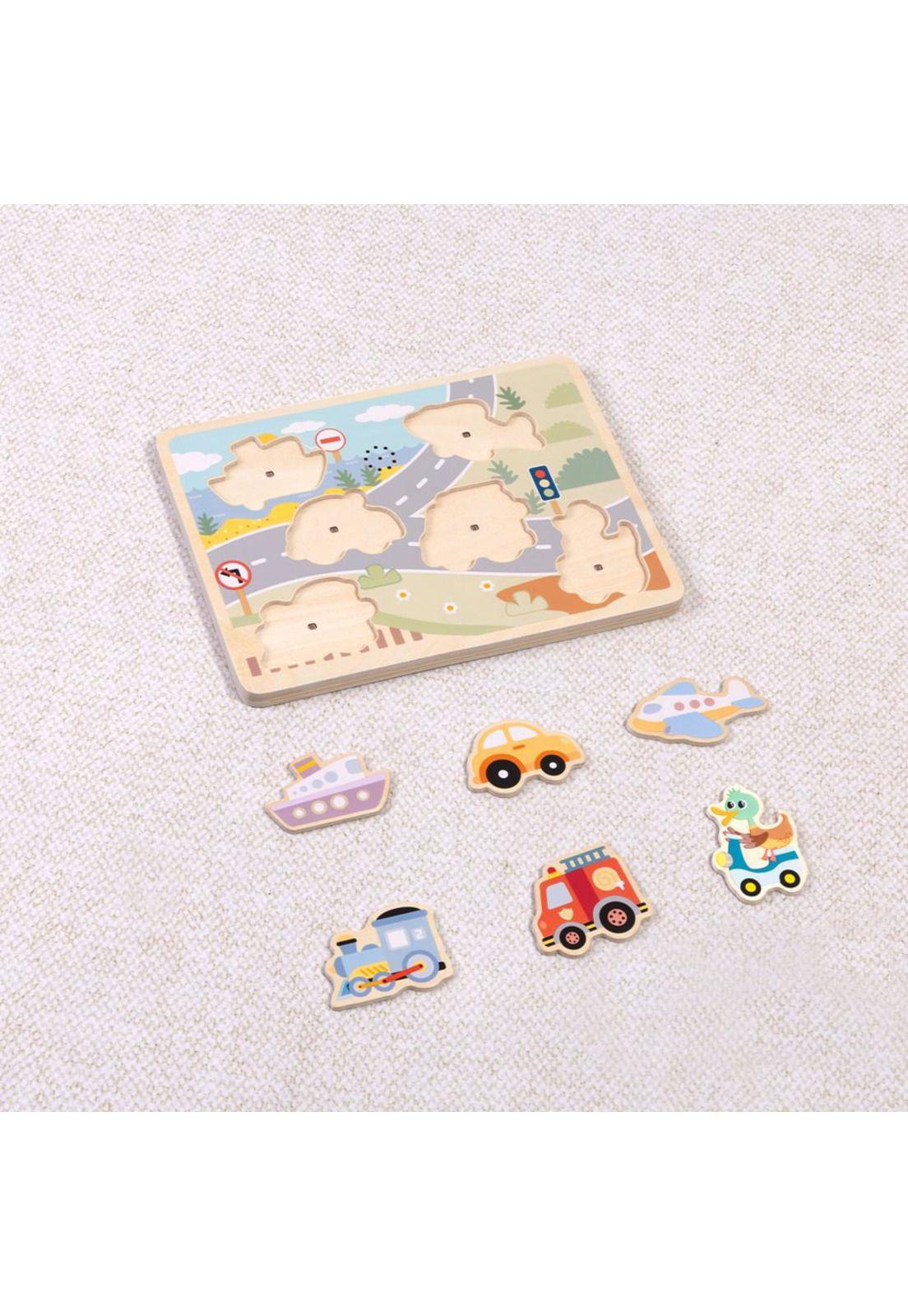 Puzzle de Encaje Transportes con Sonido Tooky Toy-3