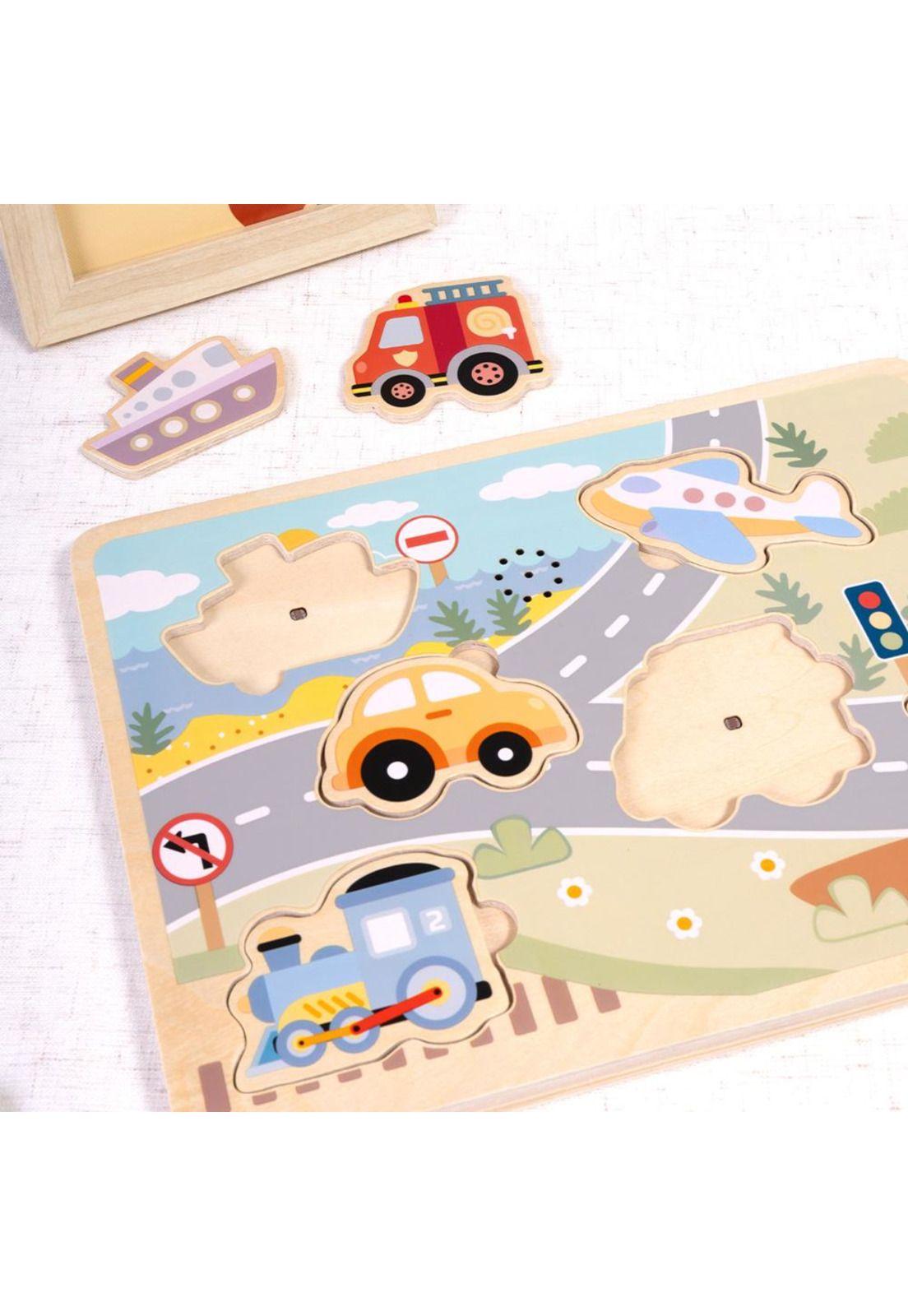 Puzzle de Encaje Transportes con Sonido Tooky Toy-4