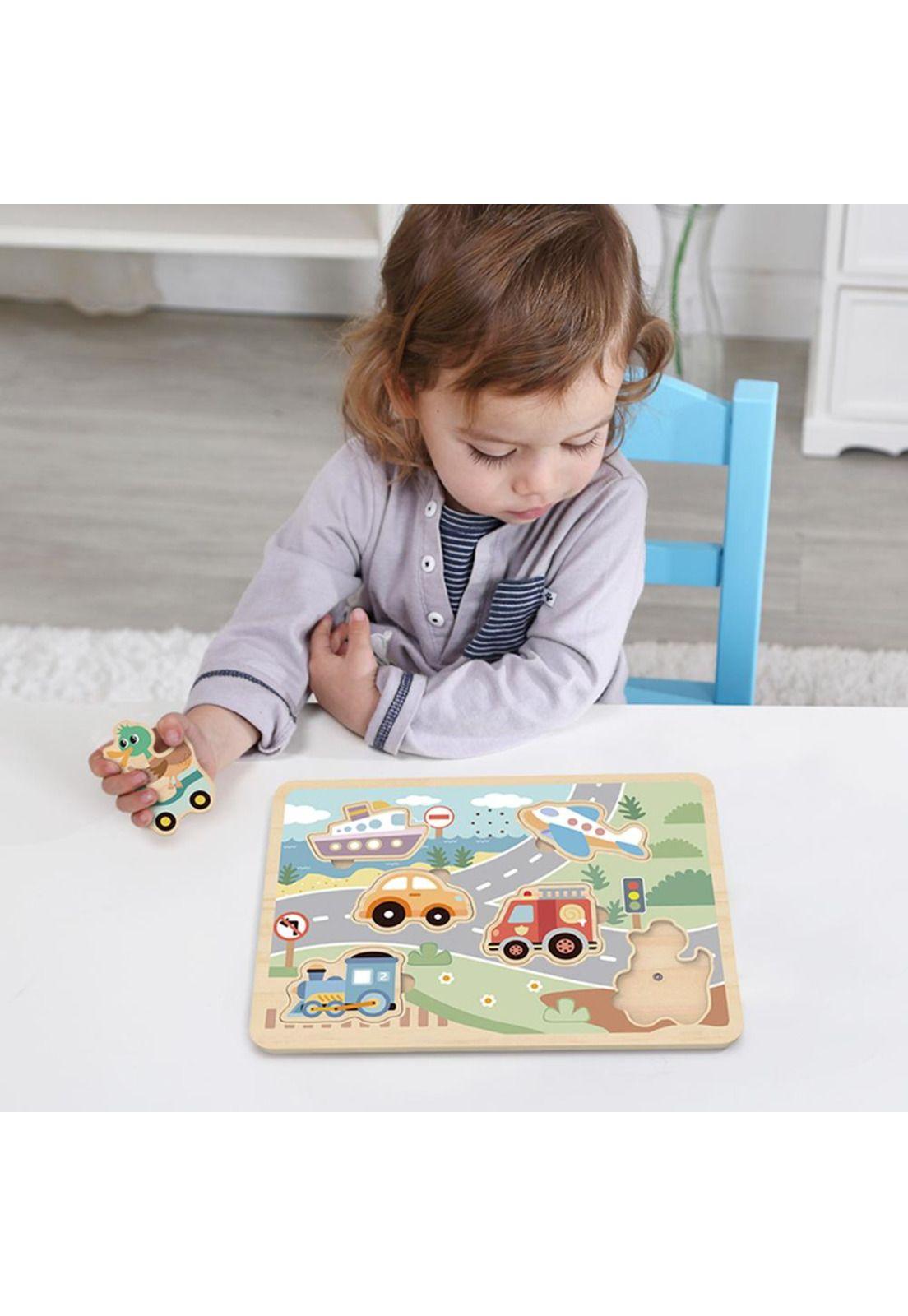 Puzzle de Encaje Transportes con Sonido Tooky Toy-5
