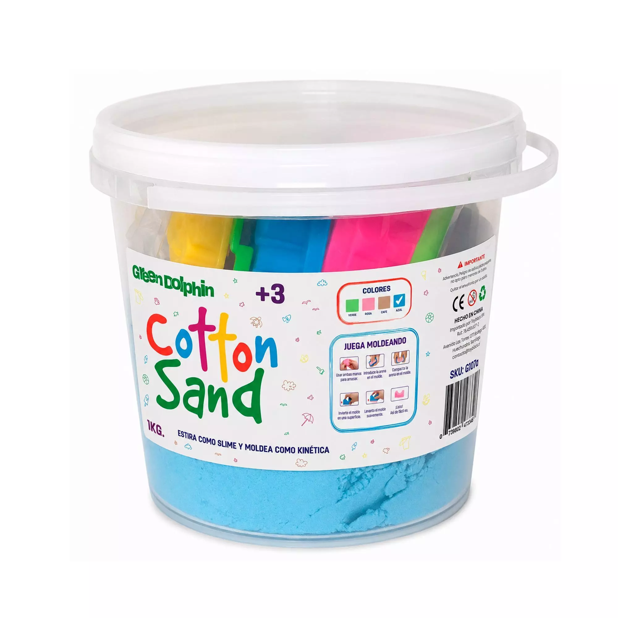 Arena Mágica Cotton Sand Azul Green Dolphin-2
