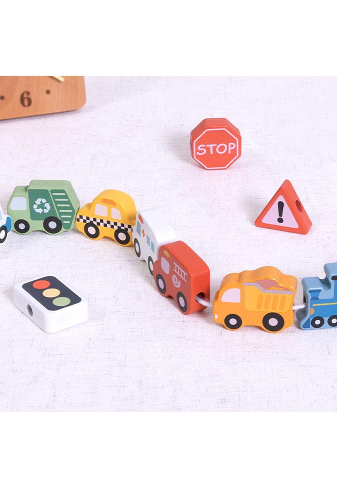Juguete Didáctico Transporte de Madera para Enhebrar Tooky Toy-3