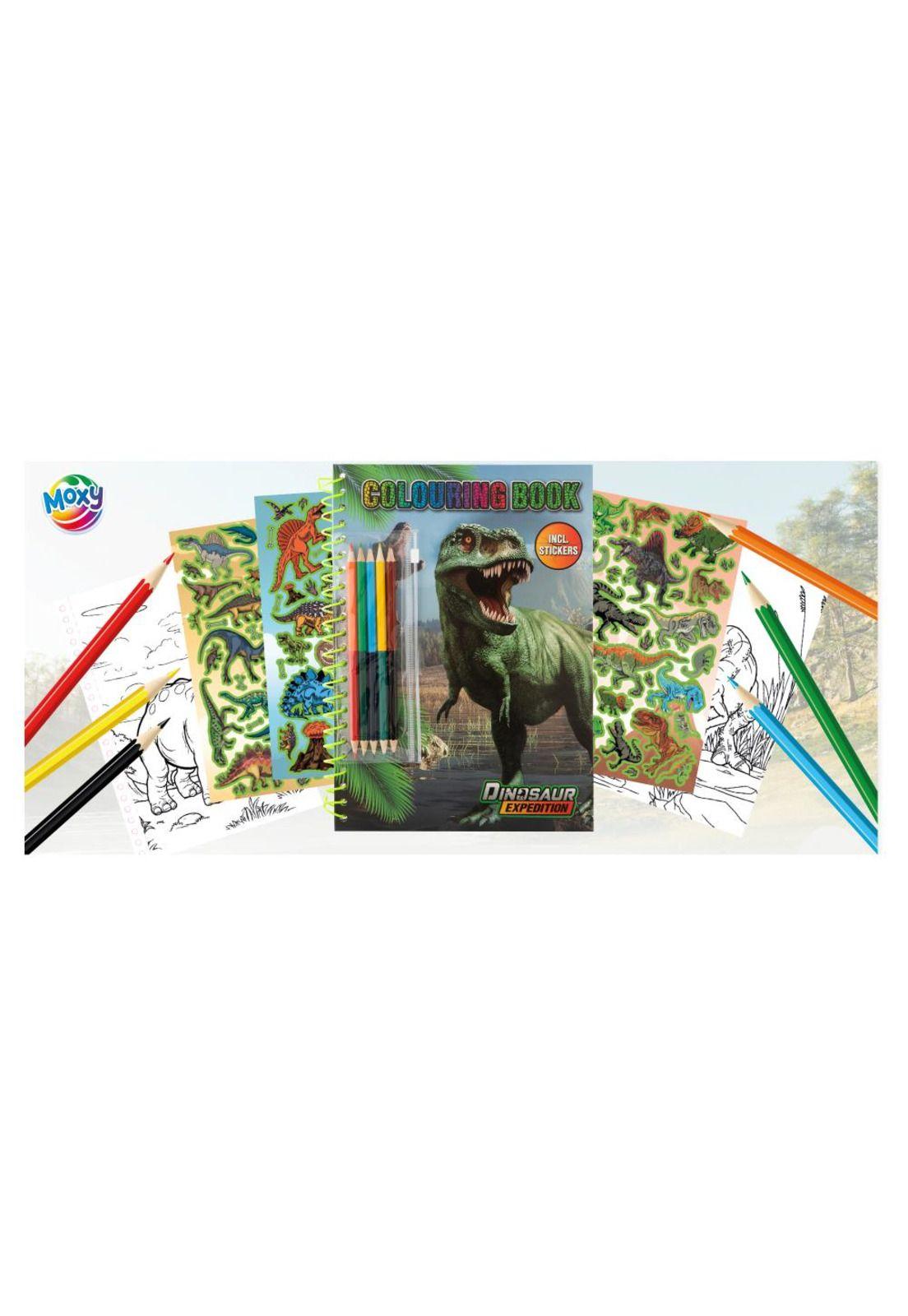 Libro para Pintar Dinosaurio con Lápices y Stickers Dinosaur Expedition-2