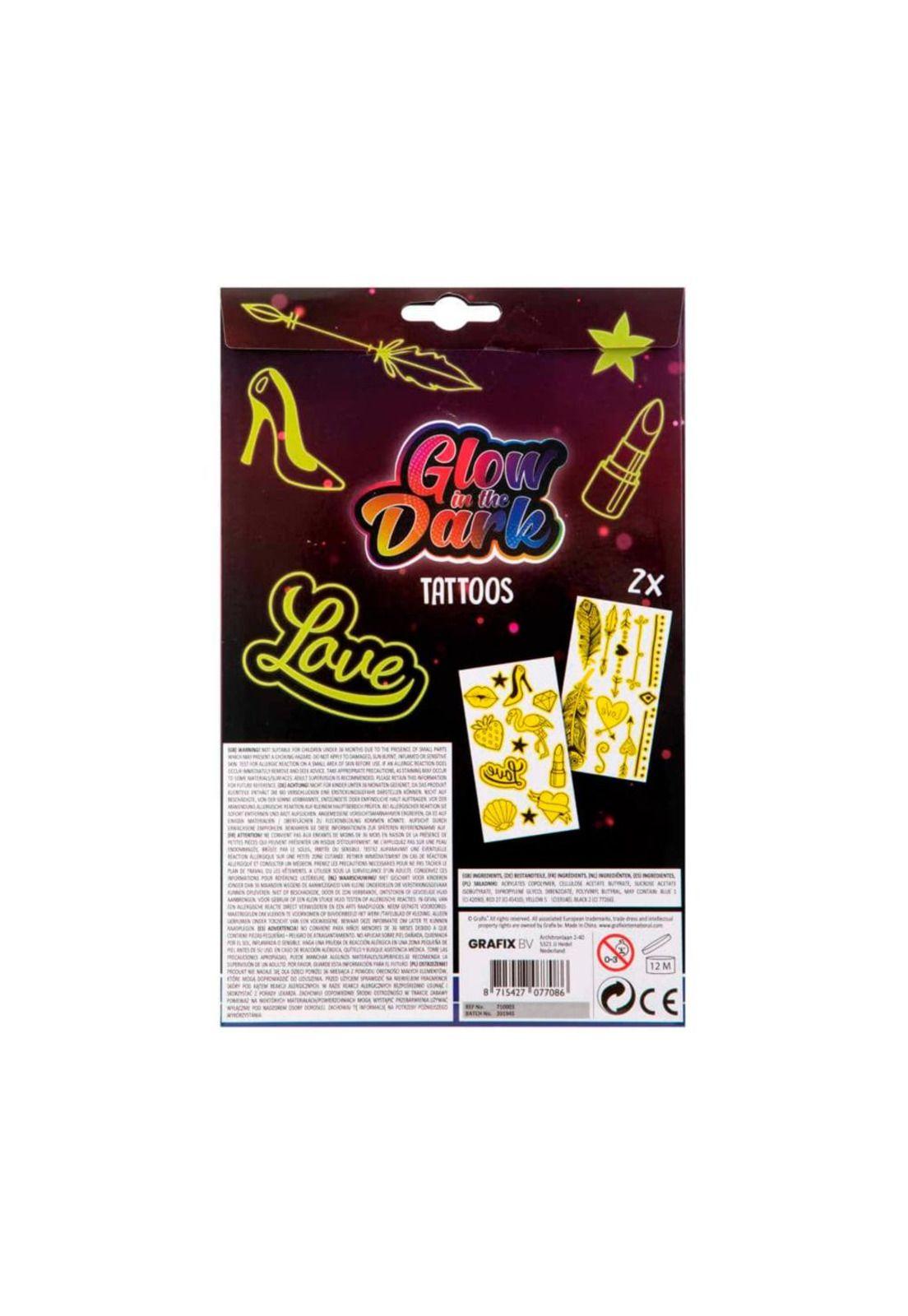 Set de Tatuajes Glow in The Dark Rosado Moxy-2