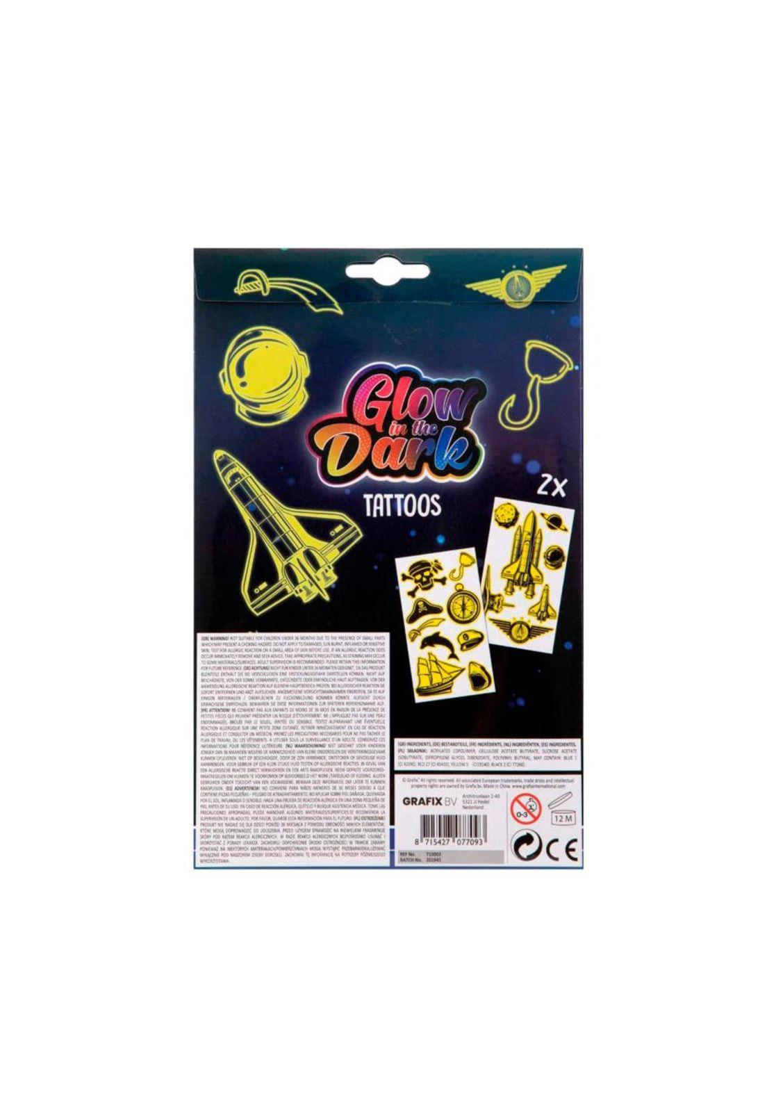 Set de Tatuajes Glow in The Dark Azul Moxy-2
