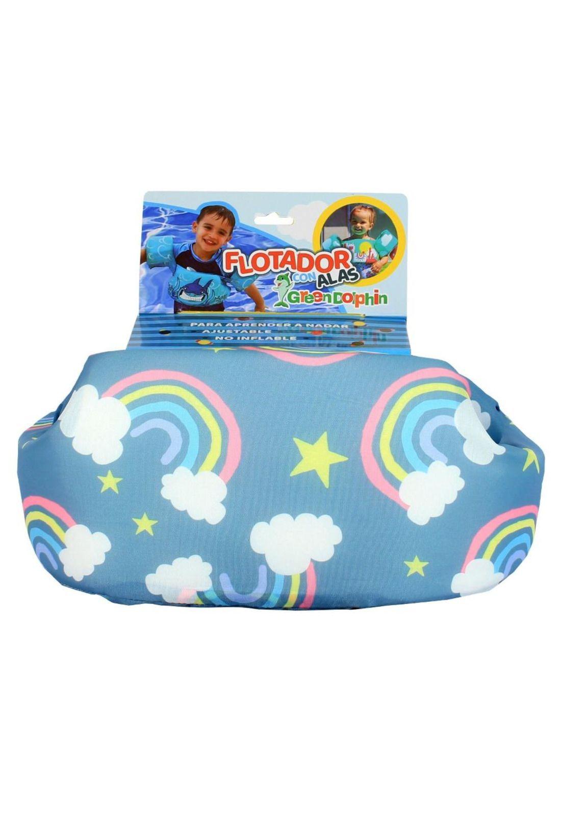 Flotador con Alitas Arcoíris Celeste Green Dolphin-2