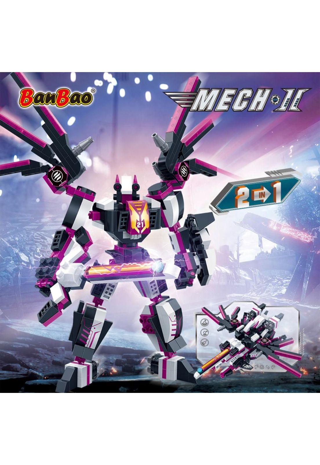 Set de Bloques de Construcción Robot Mech II 2 en 1 Morado Banbao-3