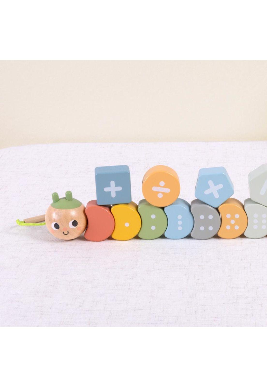 Juguete Didáctico Cuncuna de Madera para Enhebrar Tooky Toy-3