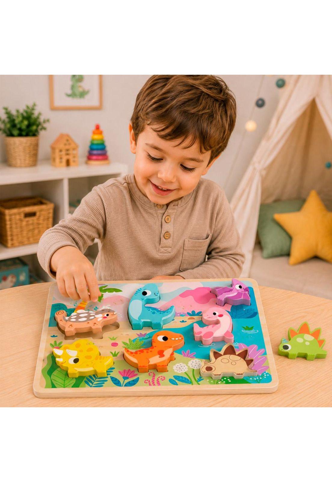 Puzzle Dinosaurio 8 Piezas Encajables Tooky Toy-3