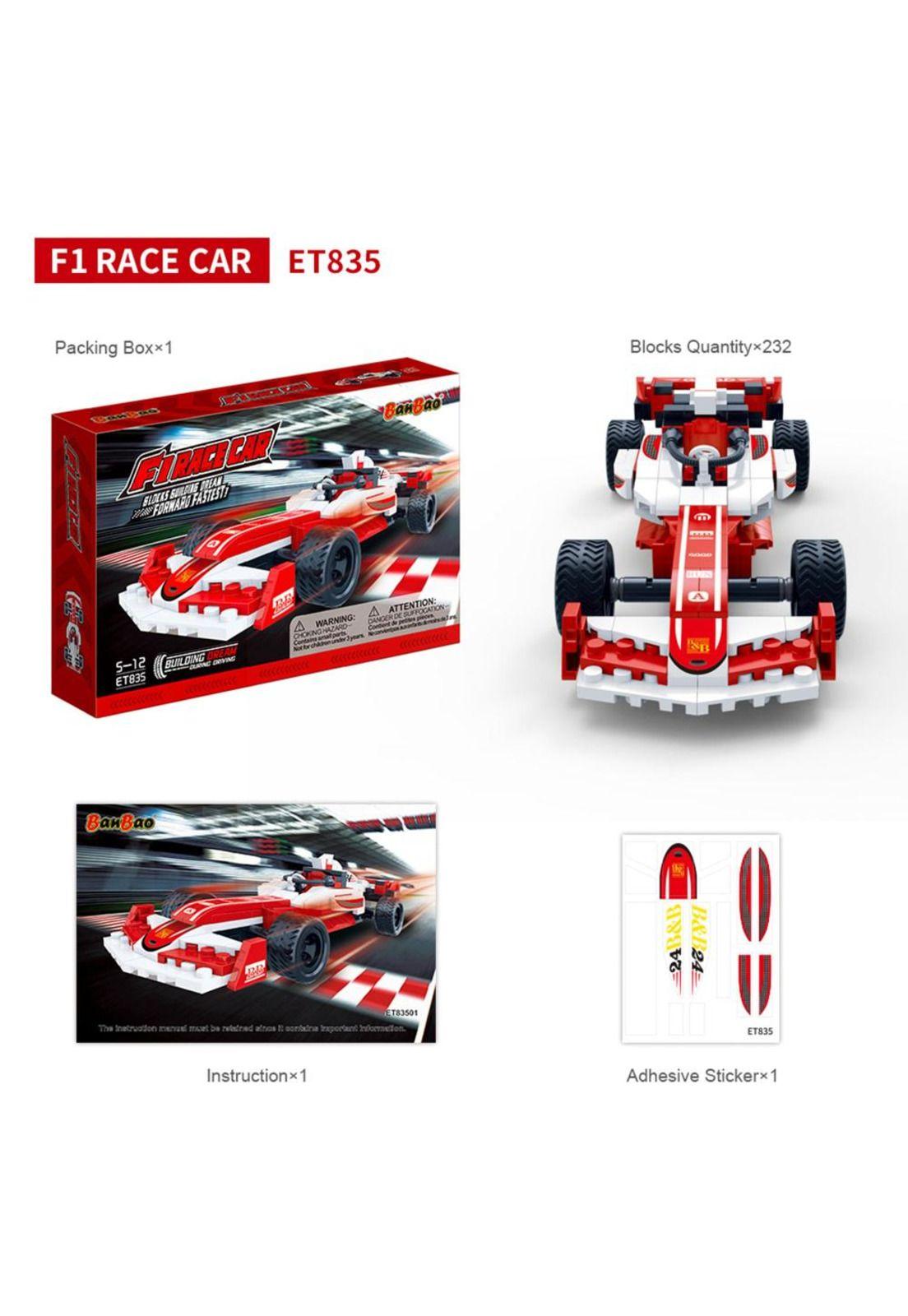 Set de Bloques Auto de Carrera F1 Rojo BanBao-2