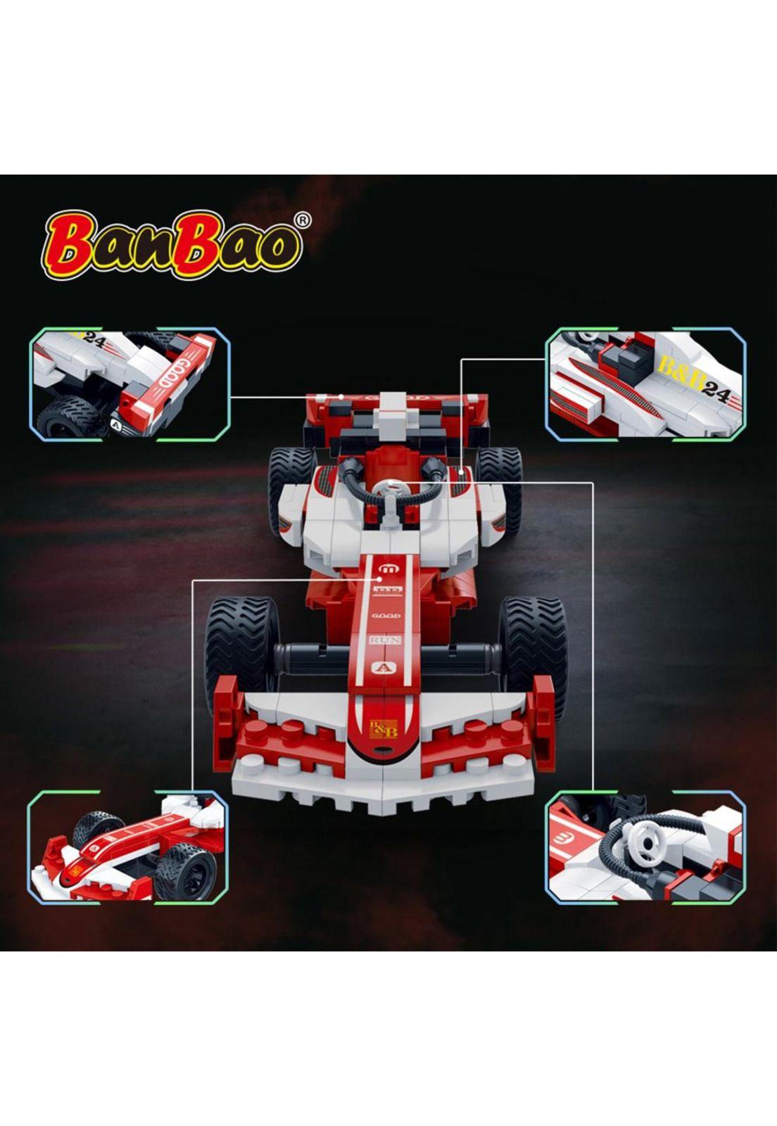 Set de Bloques Auto de Carrera F1 Rojo BanBao-4