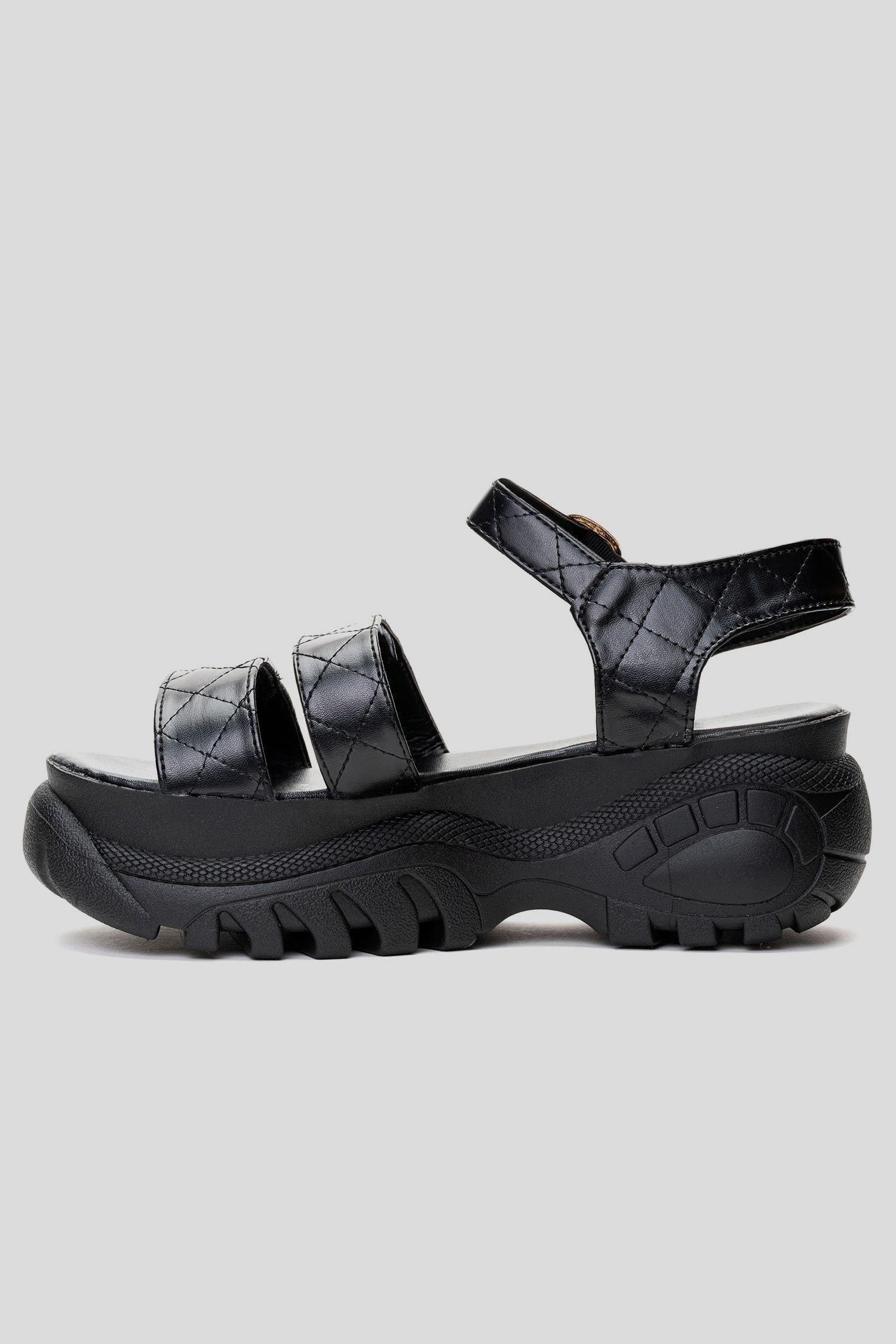 Sandalia Mujer Negro Furor Chancleta-1